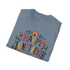 Juneteenth T-Shirt — "Happy Juneteenth" Floral Celebration Tee