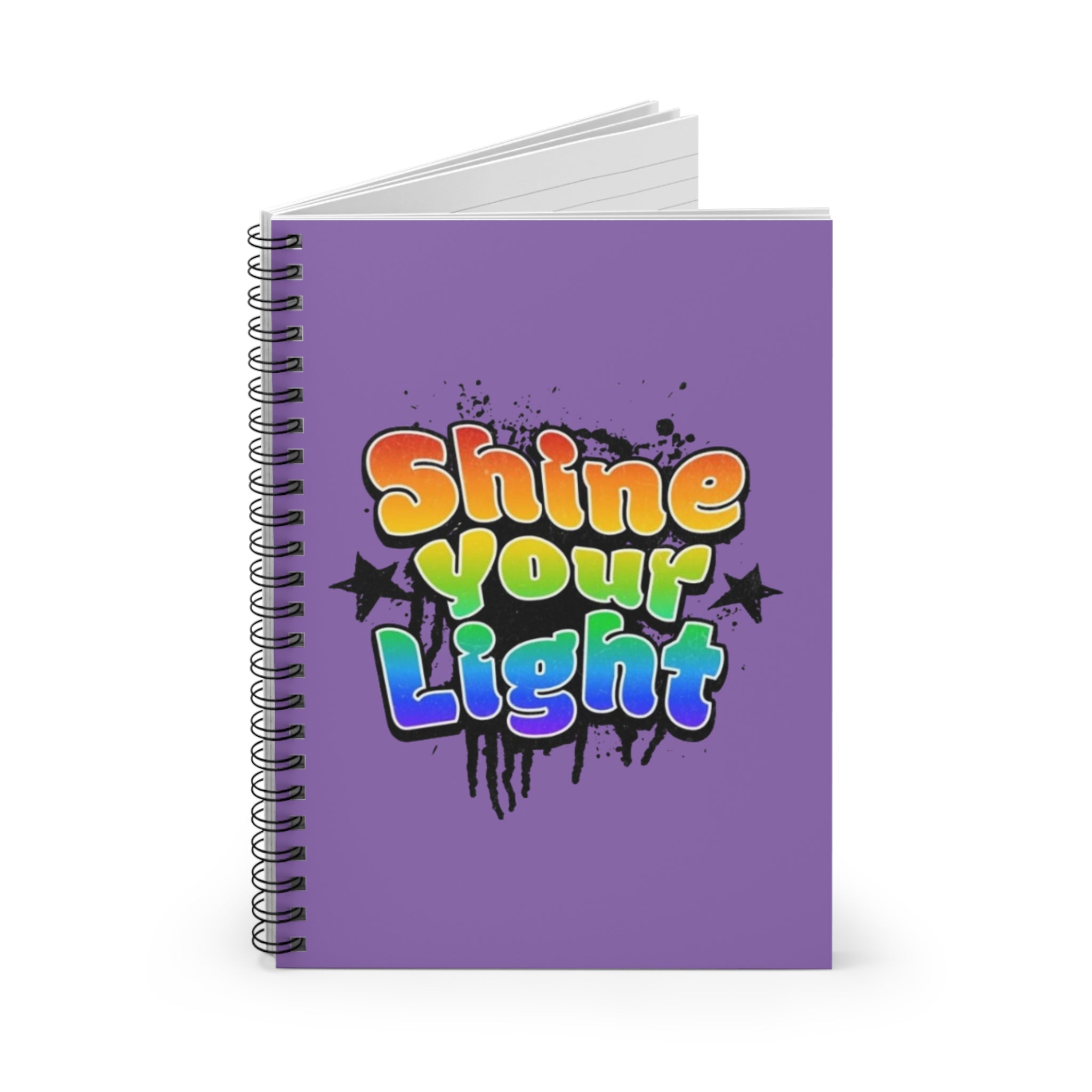 Shine Your Light Spiral Notebook - Colorful Ruled Notebook for Inspiration and Creativity