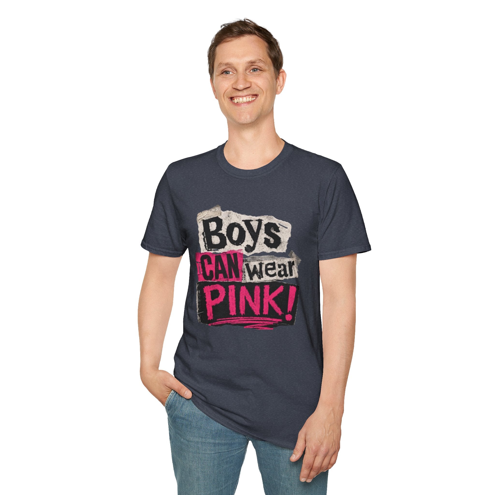 Boys Can Wear Pink T-Shirt — Bold Retro Feminist Graphic Tee