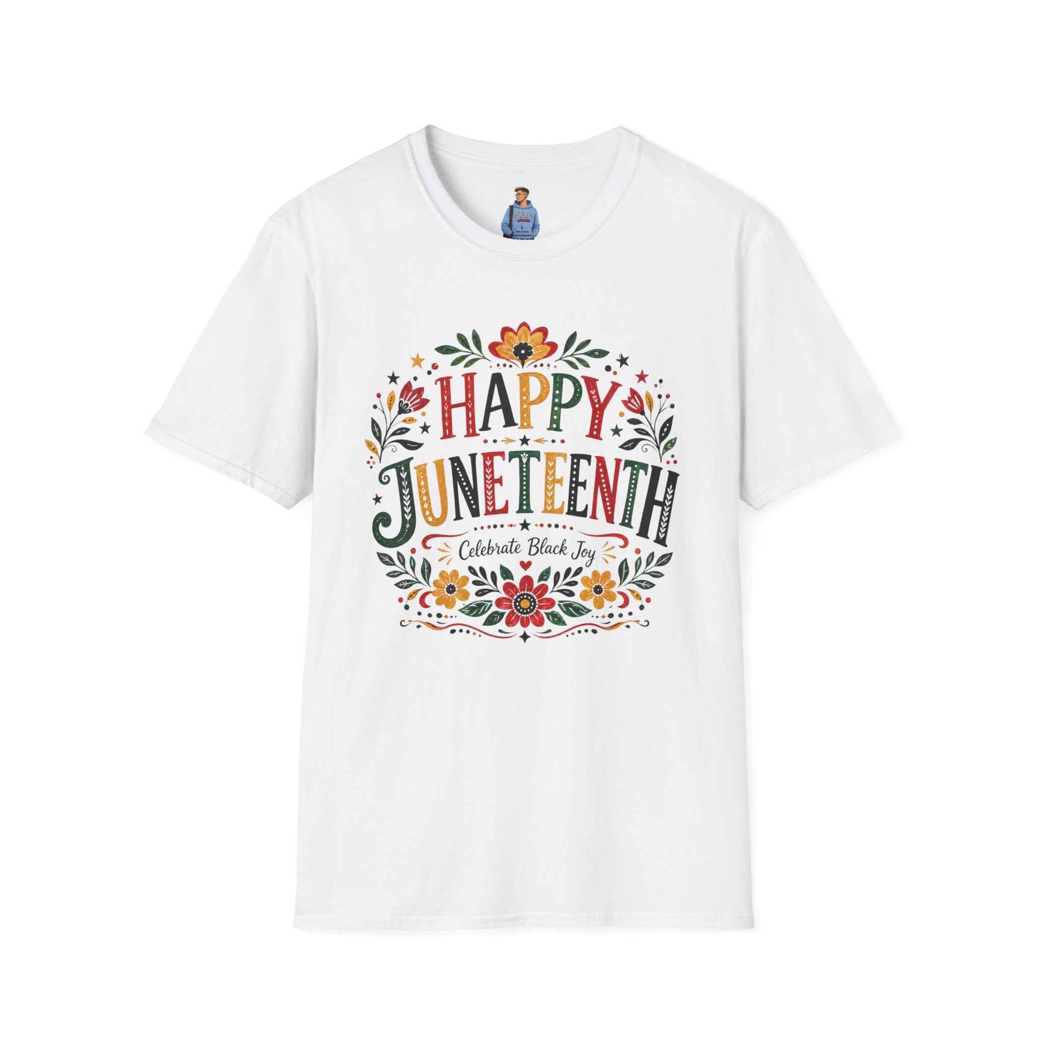 Juneteenth T-Shirt — "Happy Juneteenth" Floral Celebration Tee