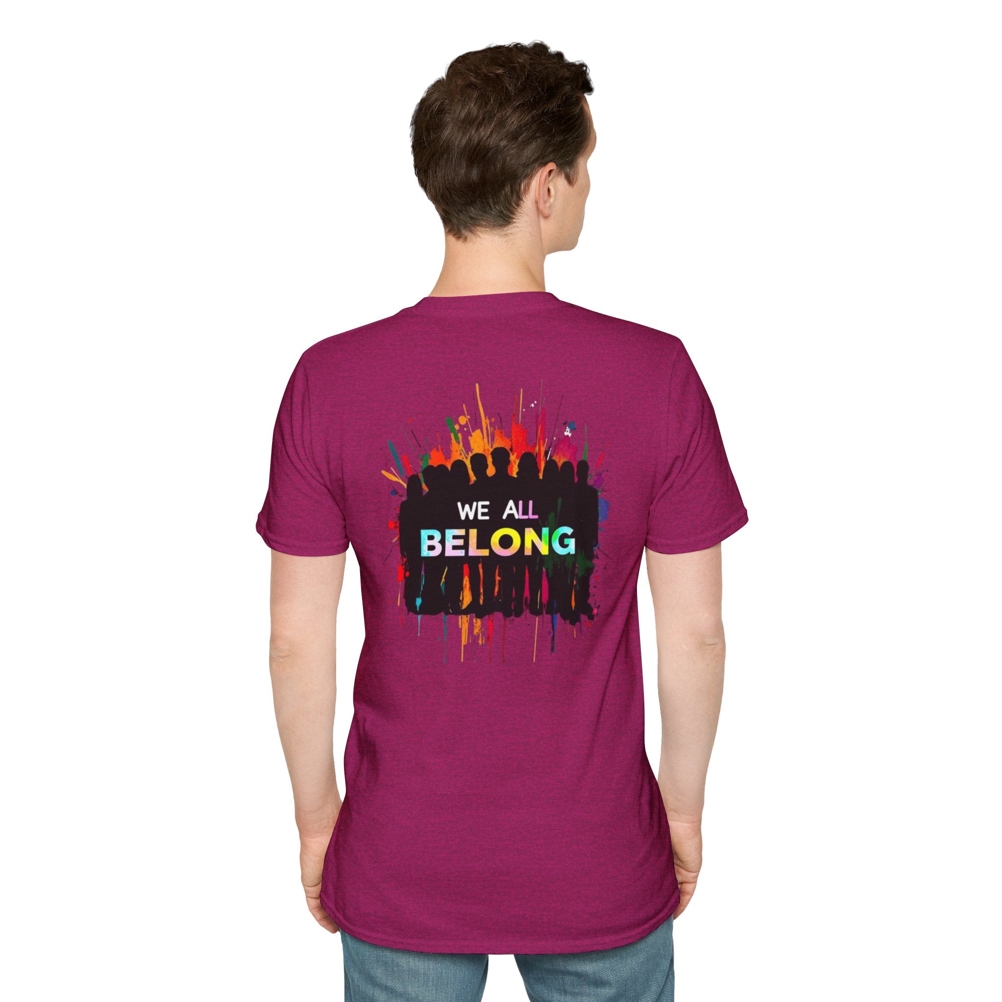 Unisex Softstyle T-Shirt: "Conversion Therapy is Torture" & "We All Belong" - LGBTQ+ Empowerment Tee
