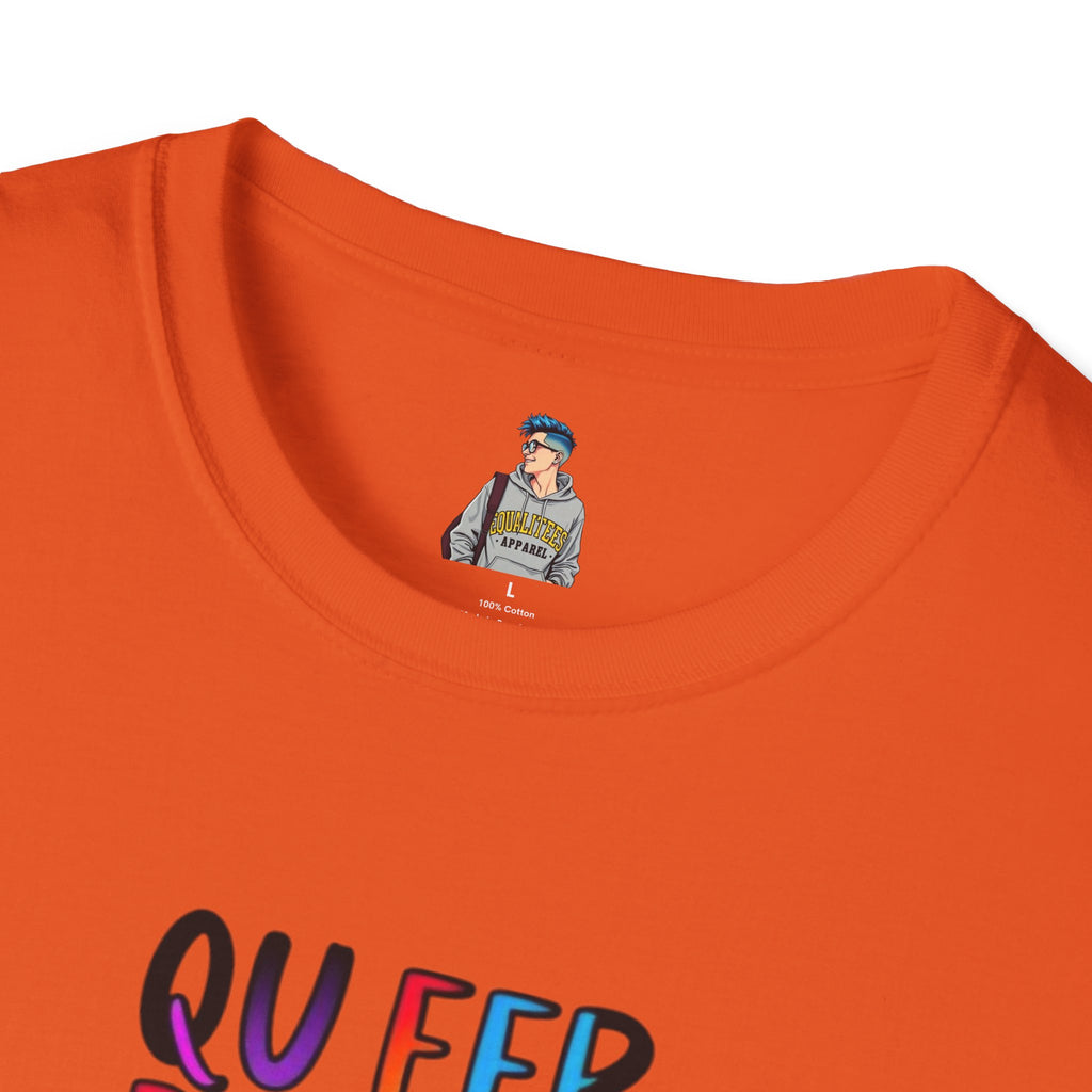 Queer Pride Unisex Softstyle T-Shirt - "Queer People Belong Everywhere"
