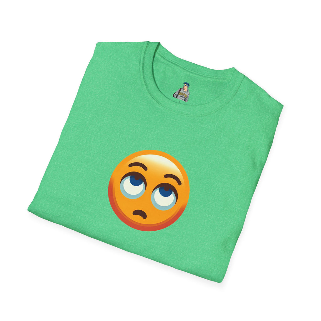Unisex Softstyle T-Shirt with Eye Roll Emoji | Casual Graphic Tee for Everyday Humor