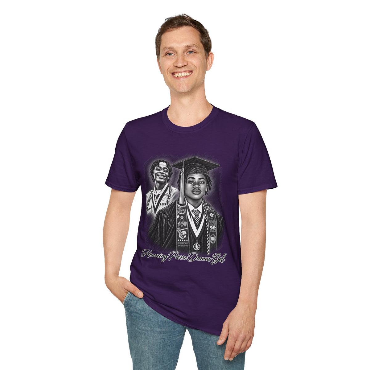 Double Portrait Front - In Memory of Pierre Damas Bel T-Shirt