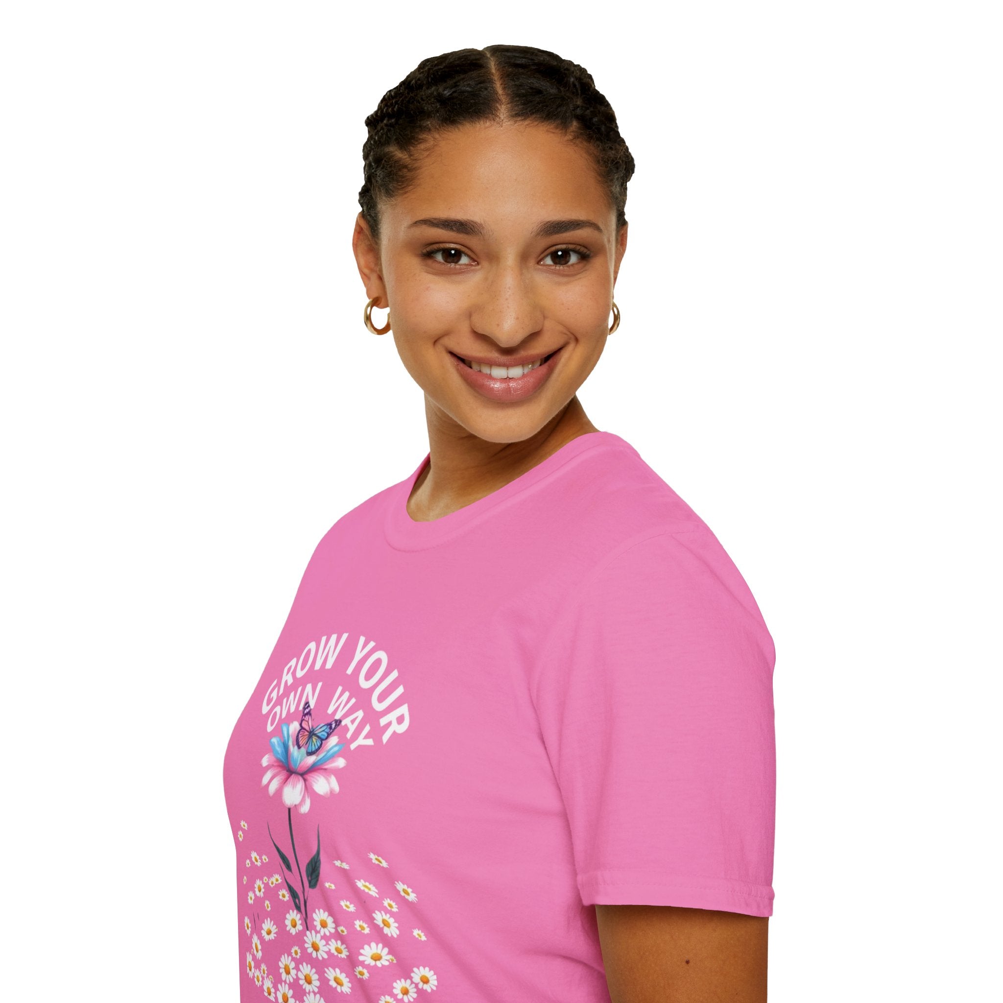 Grow Your Own Way Trans Pride Unisex T-Shirt - Floral Design for Garden Lovers