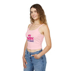 Empowering Women's Spaghetti Strap Tank Top - 'My Body, My Choice'