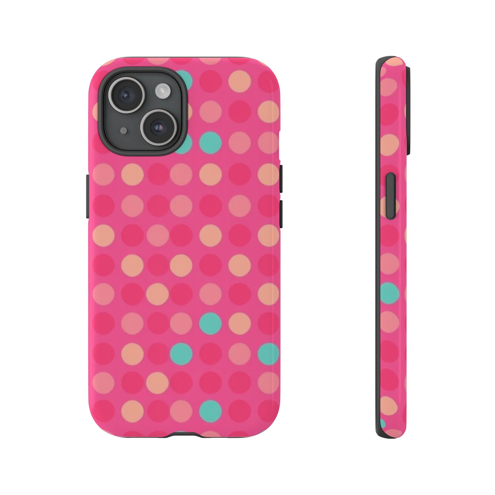 Android OR iPhone Protective Cases - Retro Polka Dots Pattern Tough Case