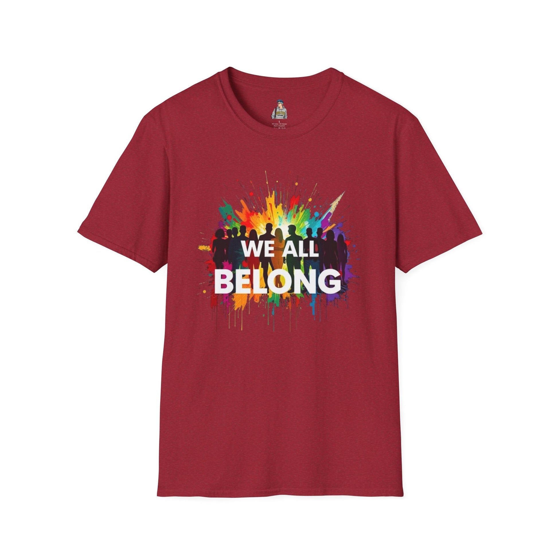 We All Belong Unisex Softstyle T-Shirt - Colorful Pride Tee