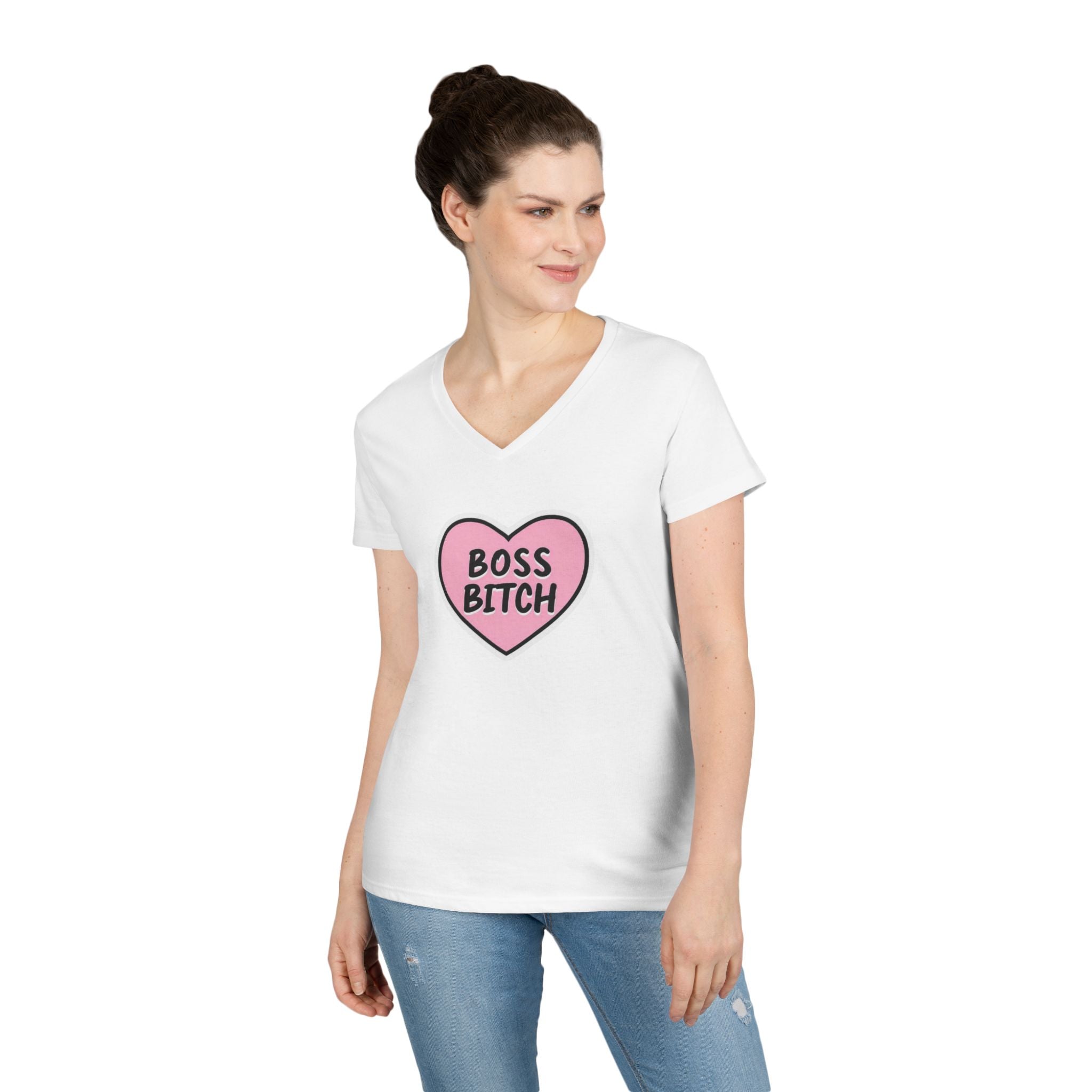 Boss Bitch Ladies' V-Neck T-Shirt | Empowering Casual Wear