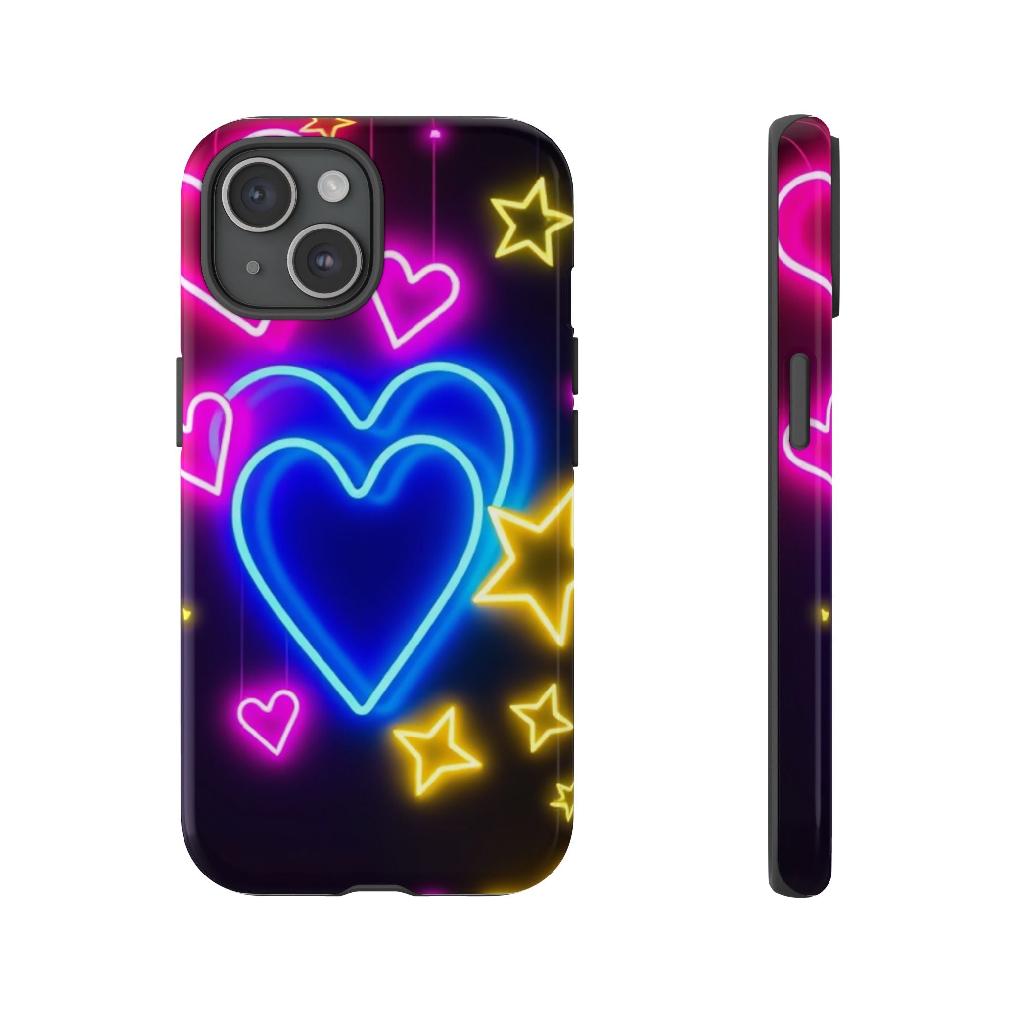 Android OR iPhone Compatible Cases - Neon Love Design - Unique Tough Cases