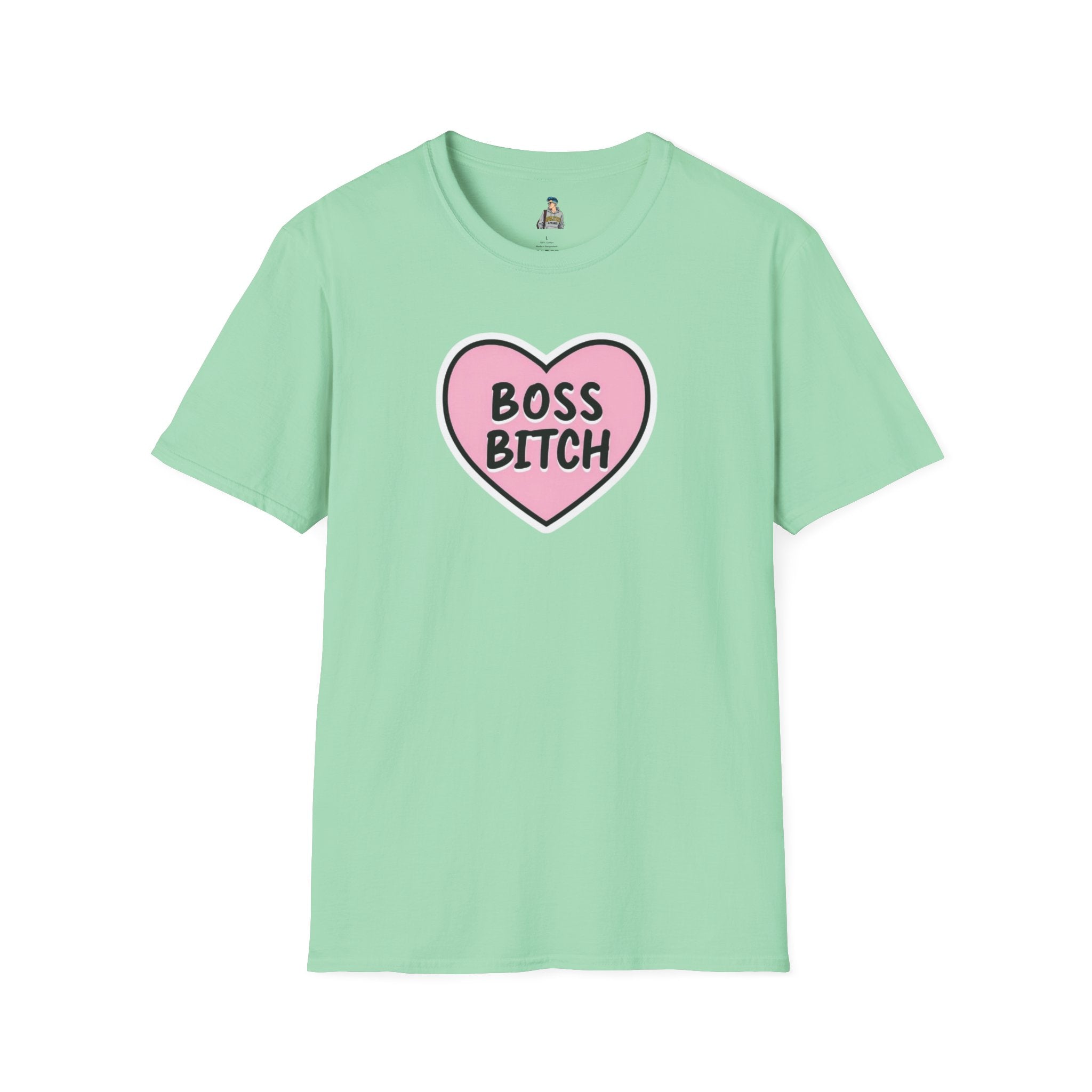 Unisex Softstyle T-Shirt - 'Boss Bitch' Heart Design - Funny Statement Tee