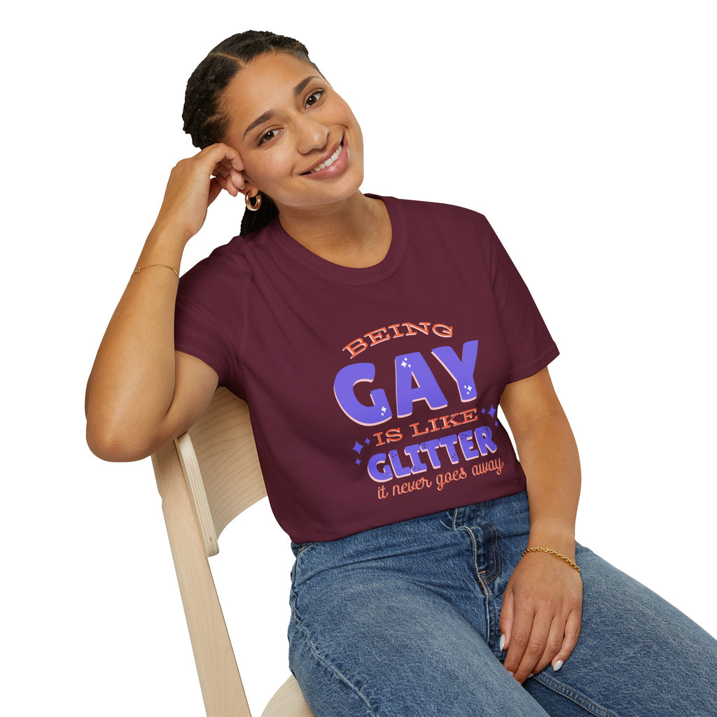 Being Gay Is Like Glitter Pride Tree Las Vegas T-Shirt