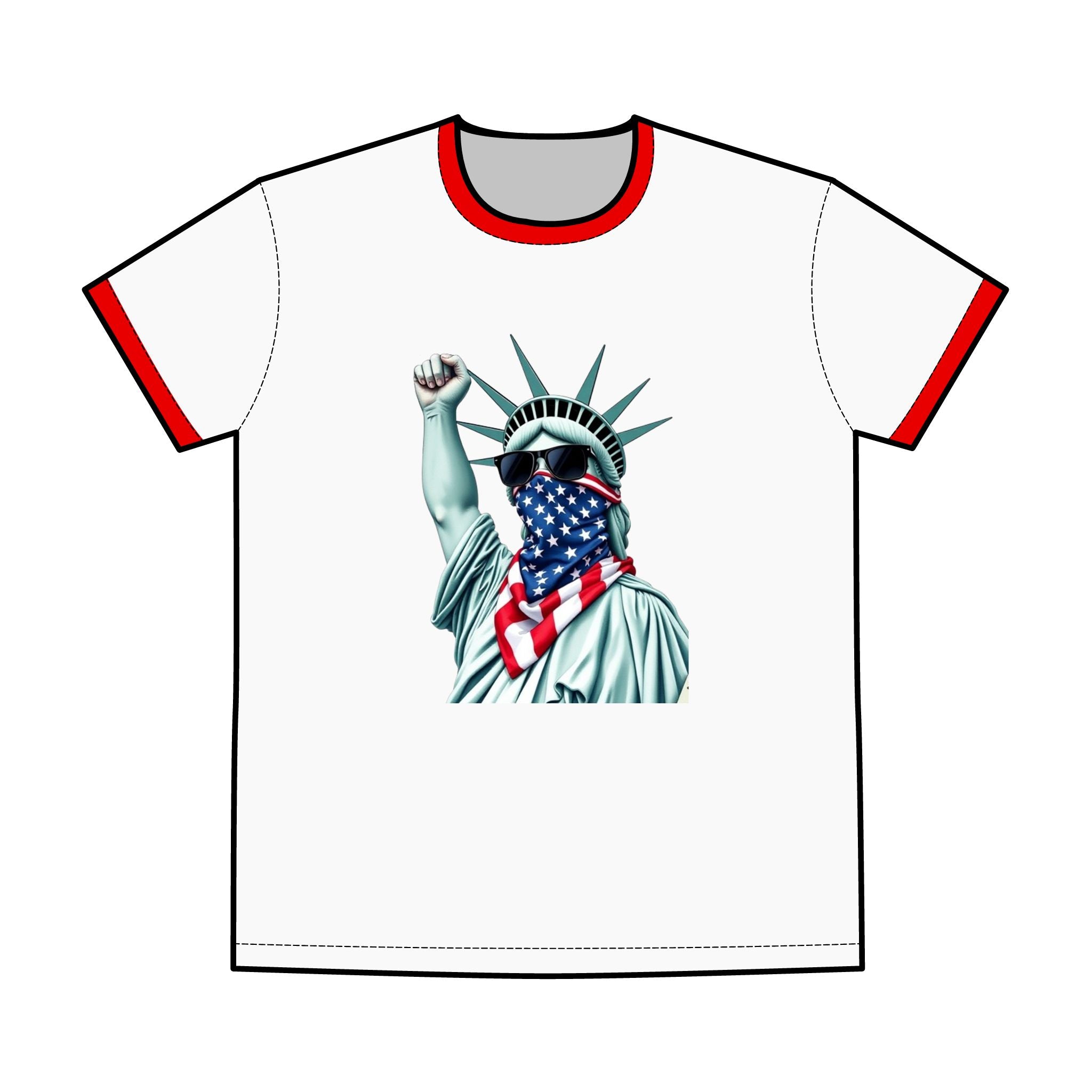 Stand With Her - Statue of Liberty Ringer Tee
