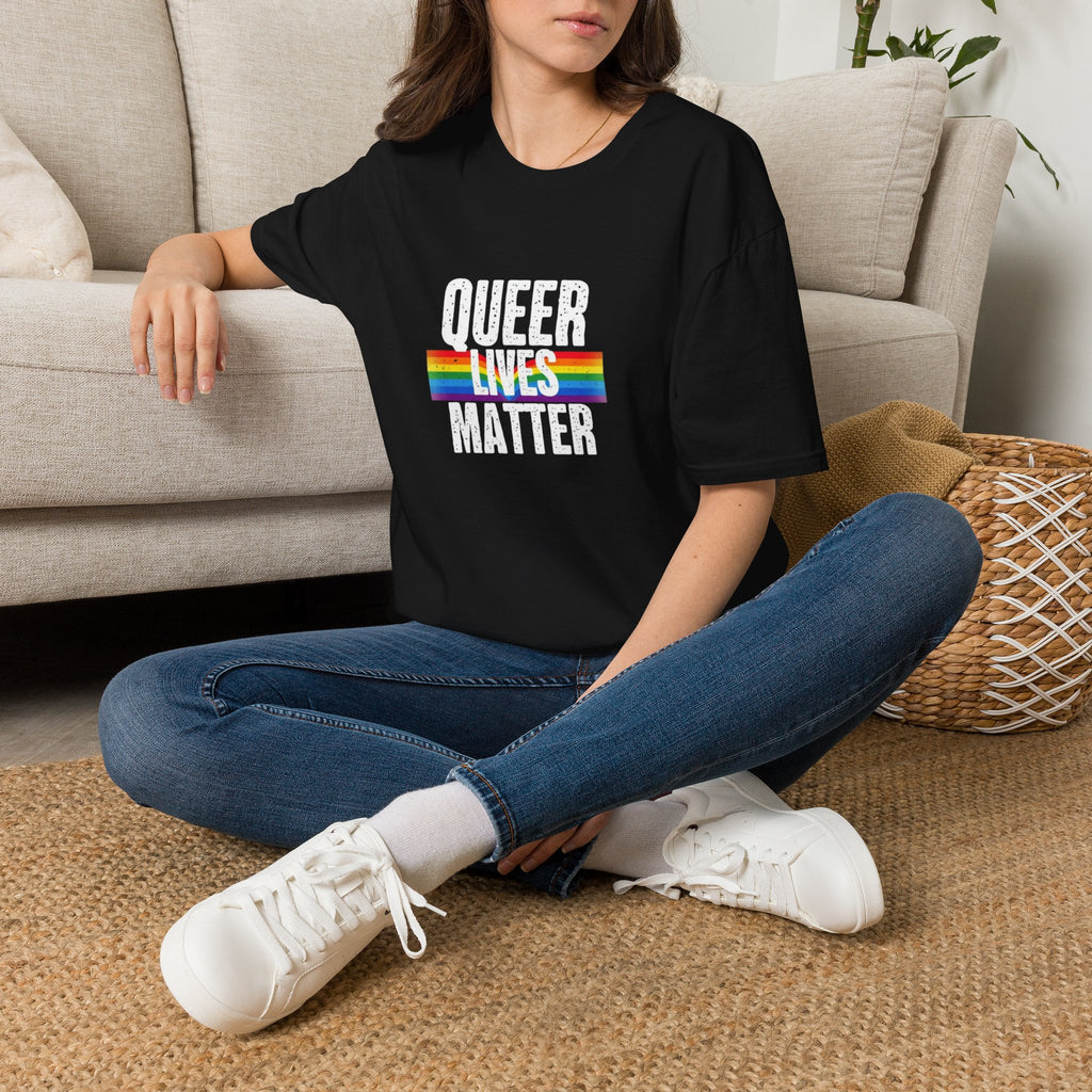 Queer Lives Matter Unisex Softstyle T-Shirt - Support LGBTQ+ Rights