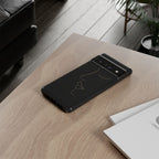Android OR iPhone Compatible Cases - Gold Line Face Design - Unique Tough Cases