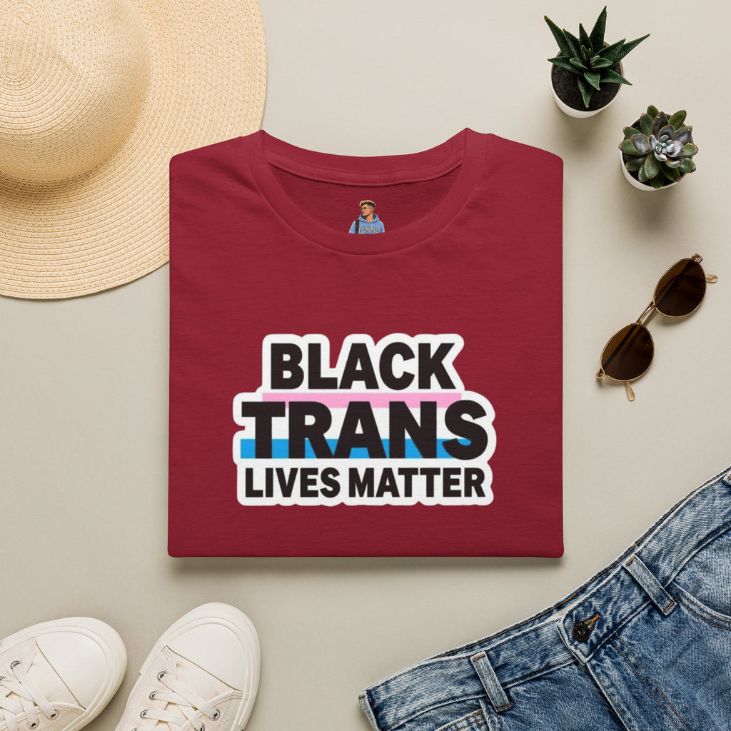 Unisex Softstyle T-Shirt - Black Trans Lives Matter Statement Tee