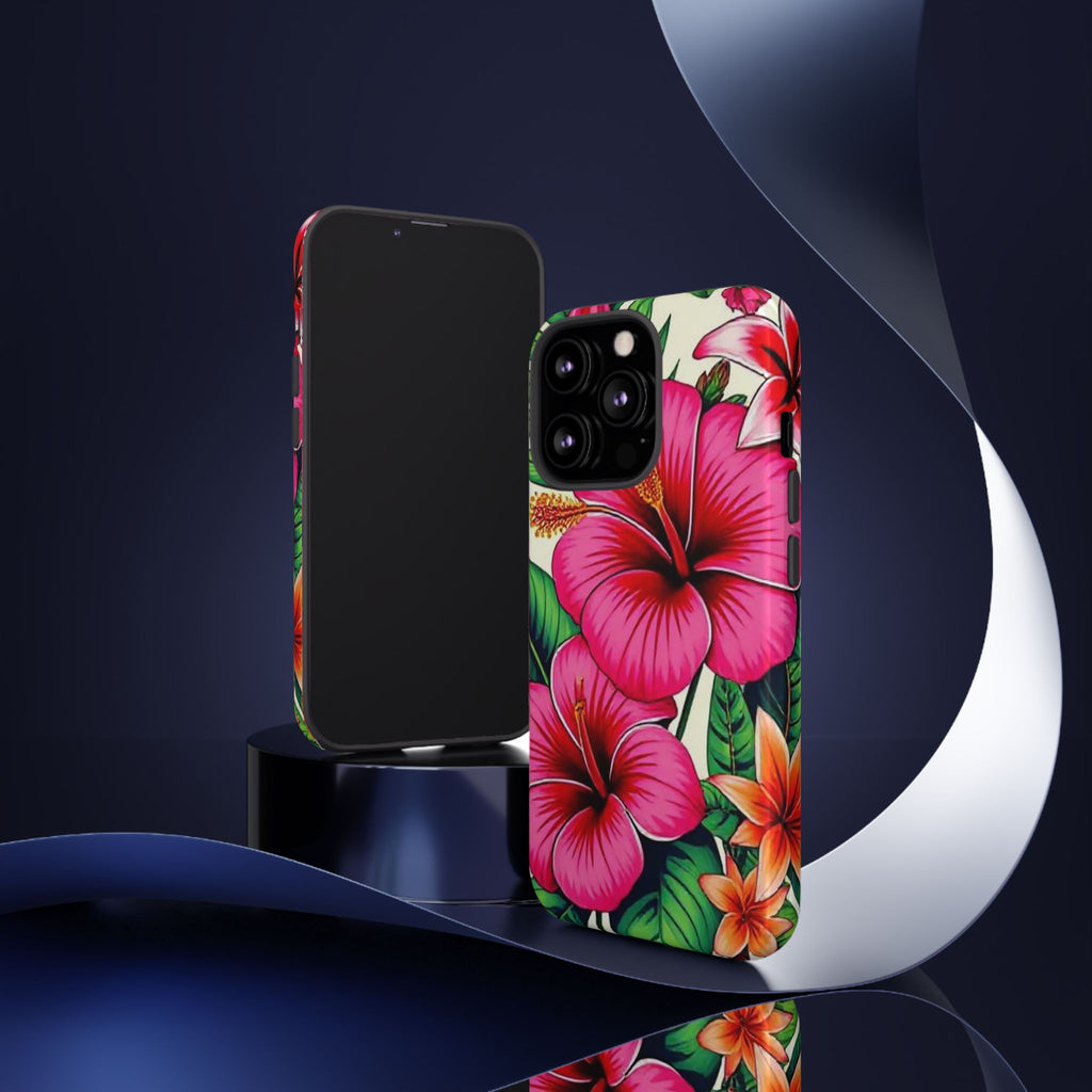 Tropical Hibiscus Phone Case for iPhone — Floral Tough Protective Cover