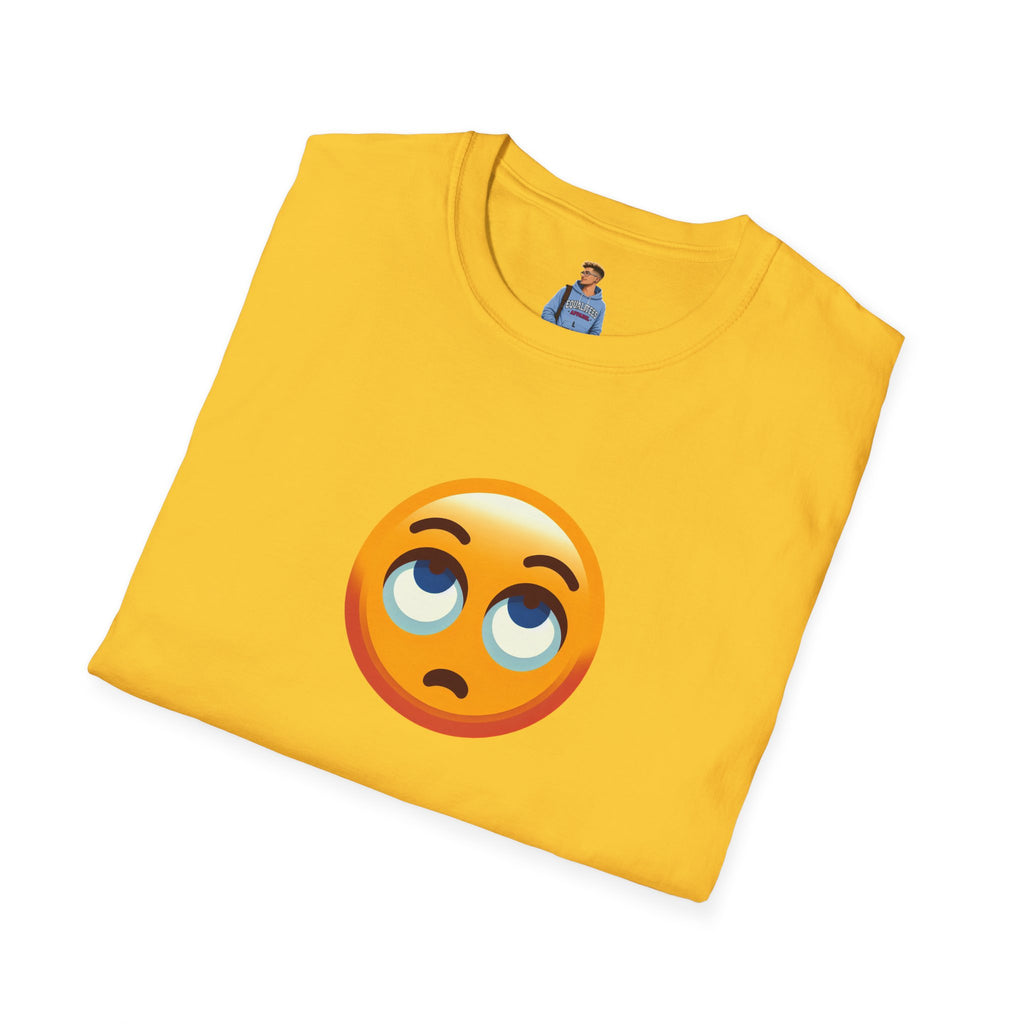 Unisex Softstyle T-Shirt with Eye Roll Emoji | Casual Graphic Tee for Everyday Humor