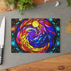Vibrant Stained Glass Cutting Board | Colorful Kitchen Decor & Gift
