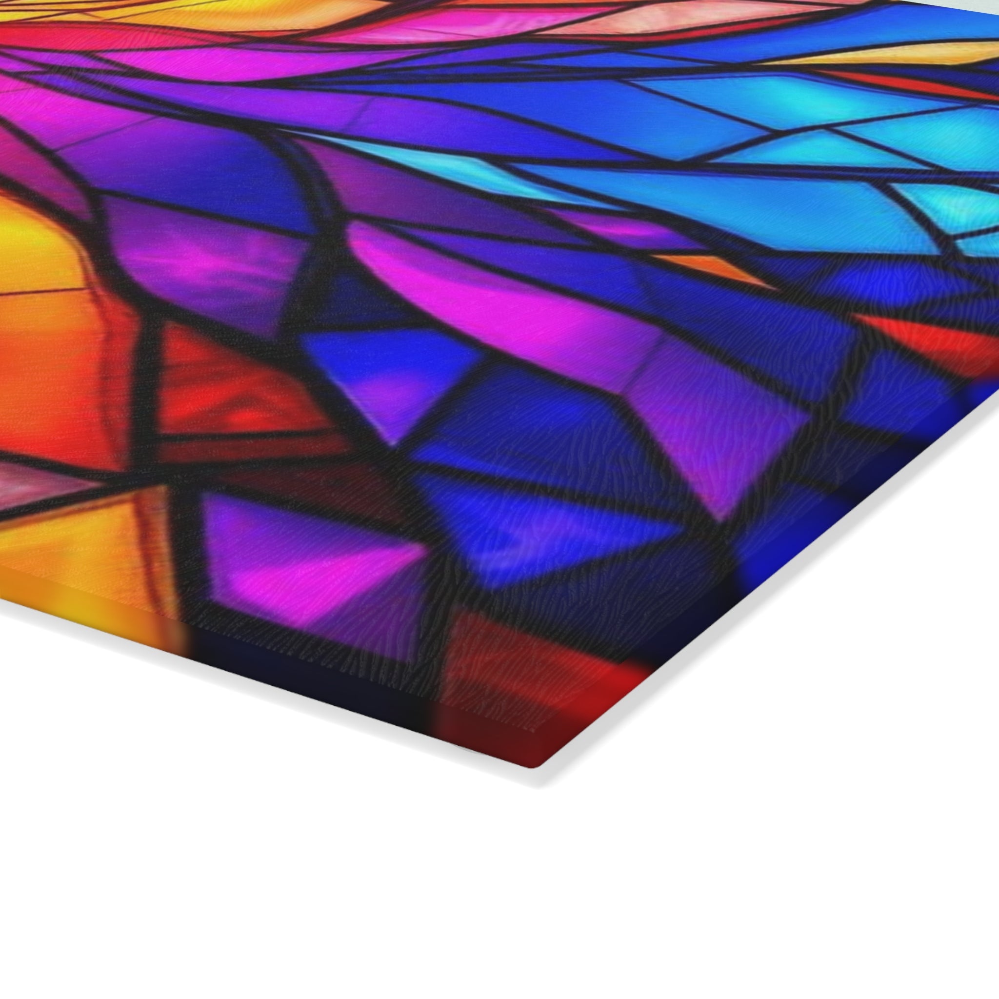Vibrant Stained Glass Cutting Board - Colorful Kitchen Decor for Culinary Enthusiasts