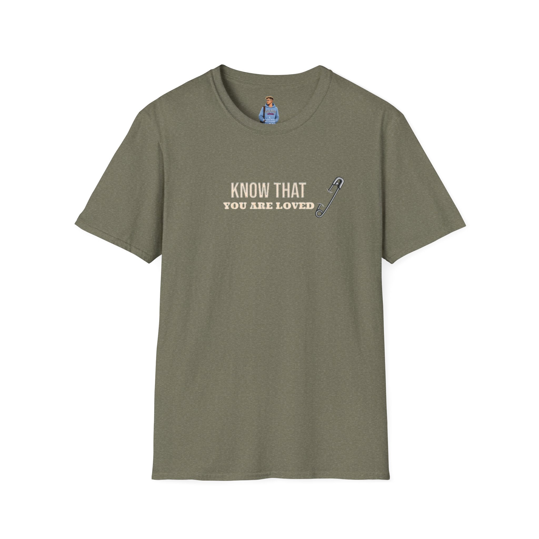 Safety Pin Know That You Are Loved Inspirational Tee Unisex Softstyle T-Shirt