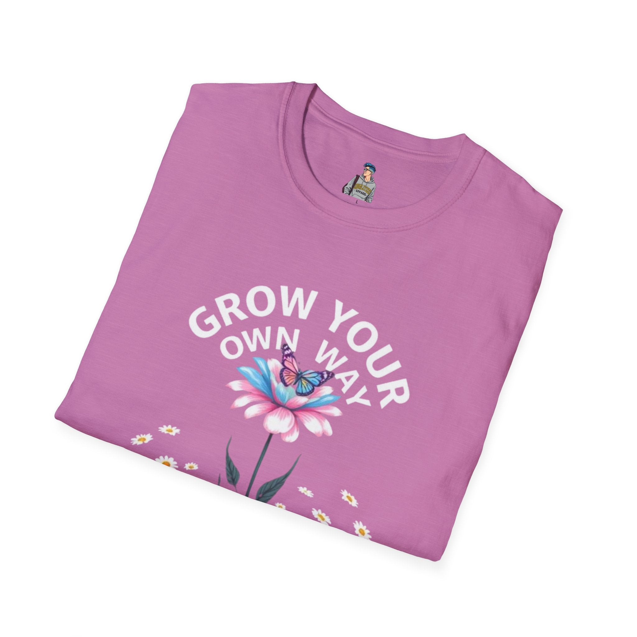 Grow Your Own Way Trans Pride Unisex T-Shirt - Floral Design for Garden Lovers