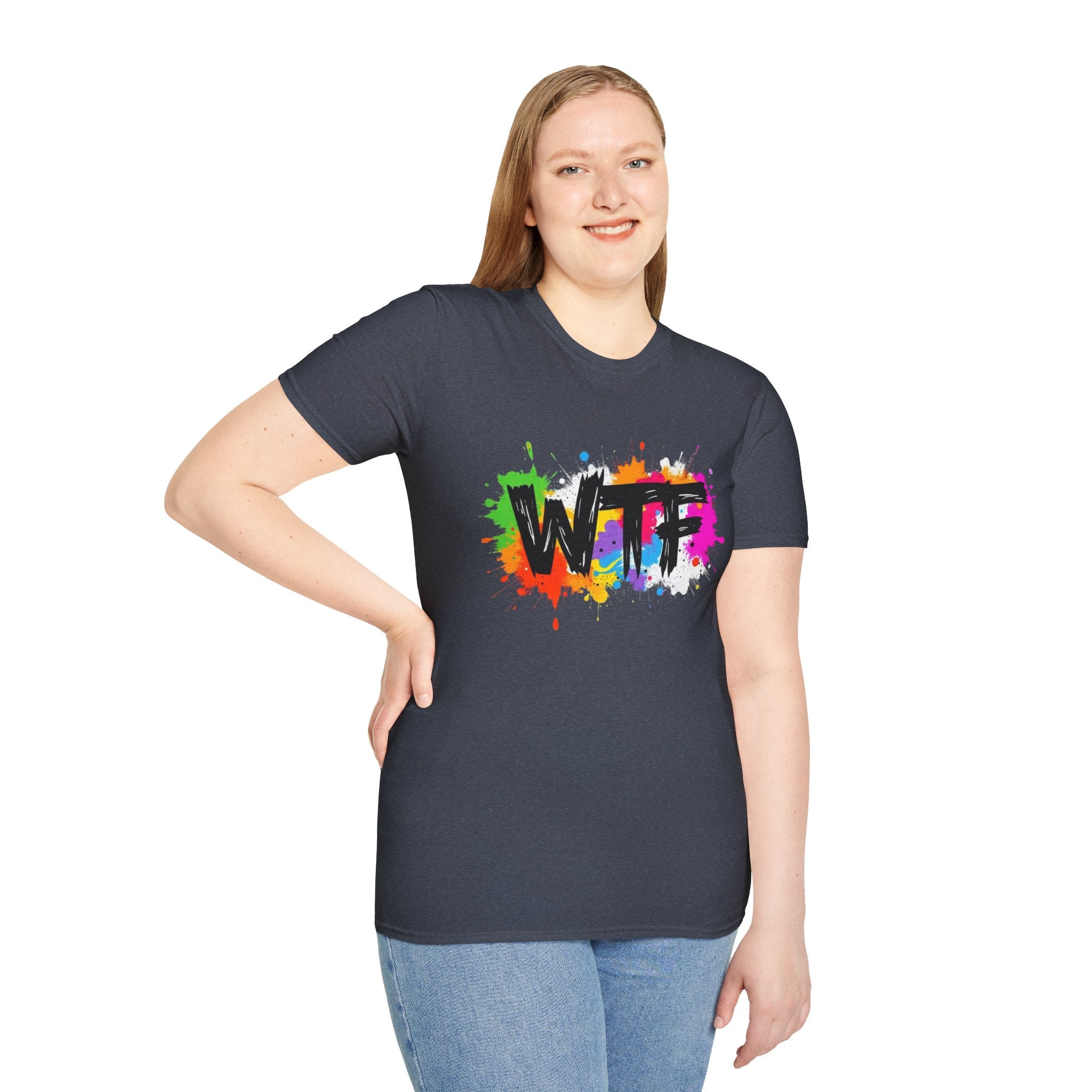 WTF Color Splash T-Shirt — Bold Rainbow Graphic Tee
