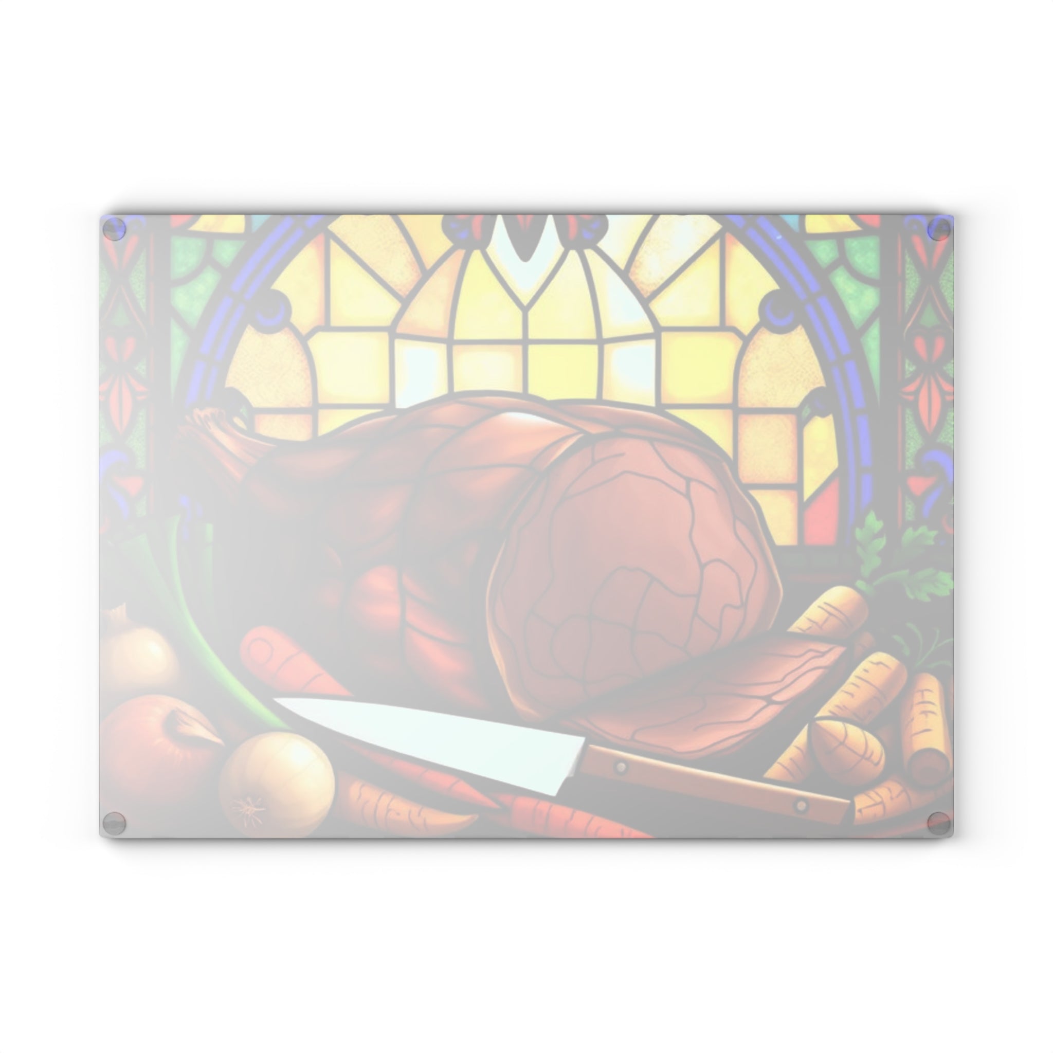 Stained Glass Design Glass Cutting Board - Perfect for Cooking and Entertaining