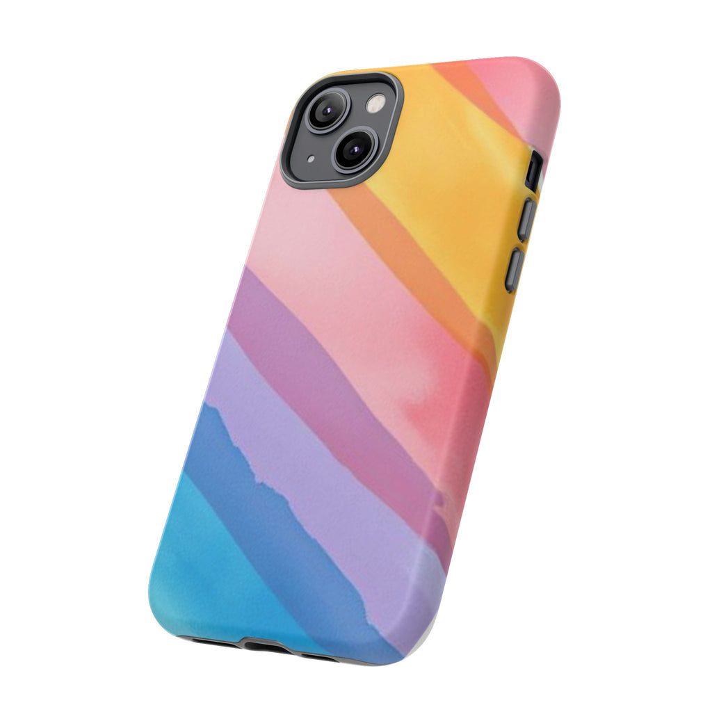 Colorful Diagonal Watercolor Tough Phone Case for iPhone