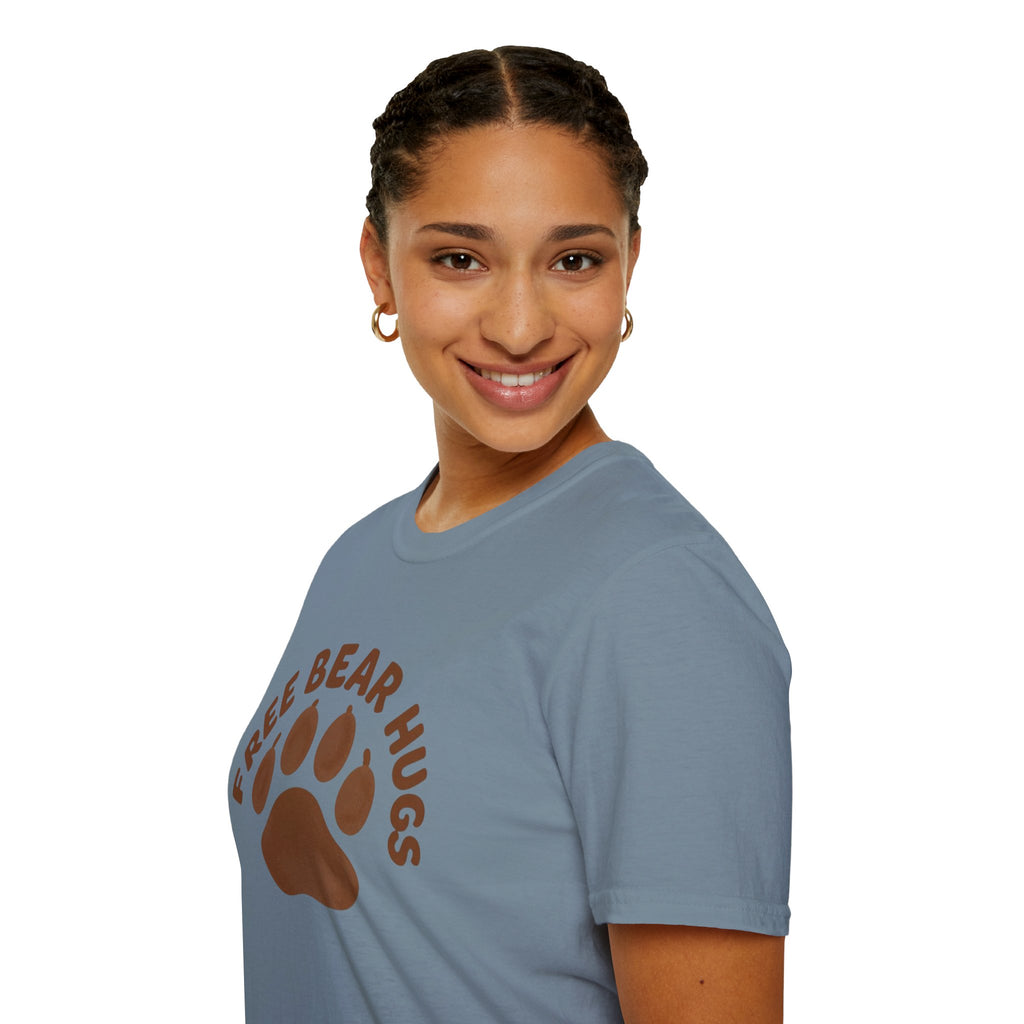 Free Bear Hugs T-Shirt — Cute Paw Print Wildlife Tee