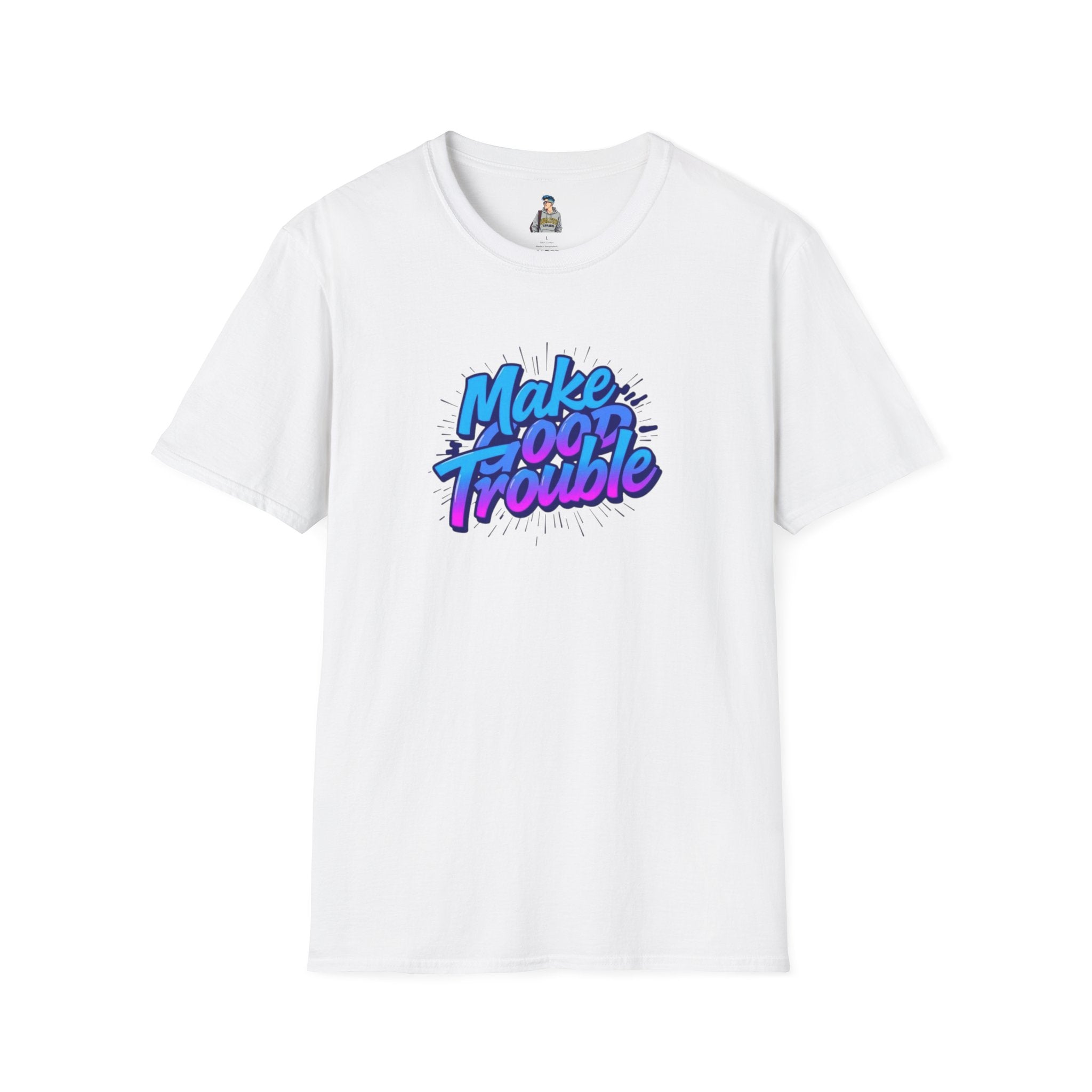 Make Good Trouble Blue Graphic Unisex T-Shirt - Fun & Bold Design for Everyday Wear