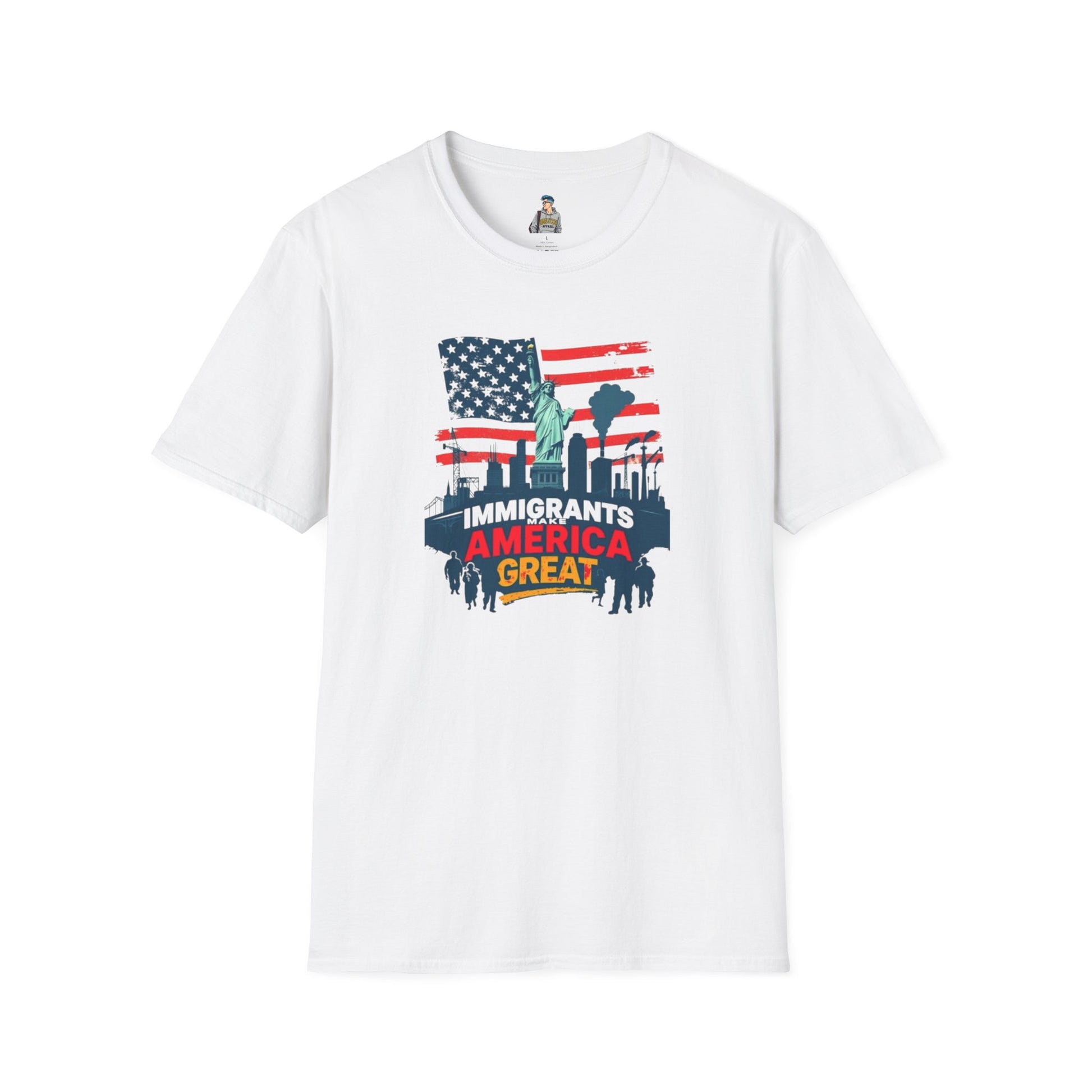 Unisex Softstyle T-Shirt - "Immigrants Make America Great" - Celebrate Diversity & Freedom