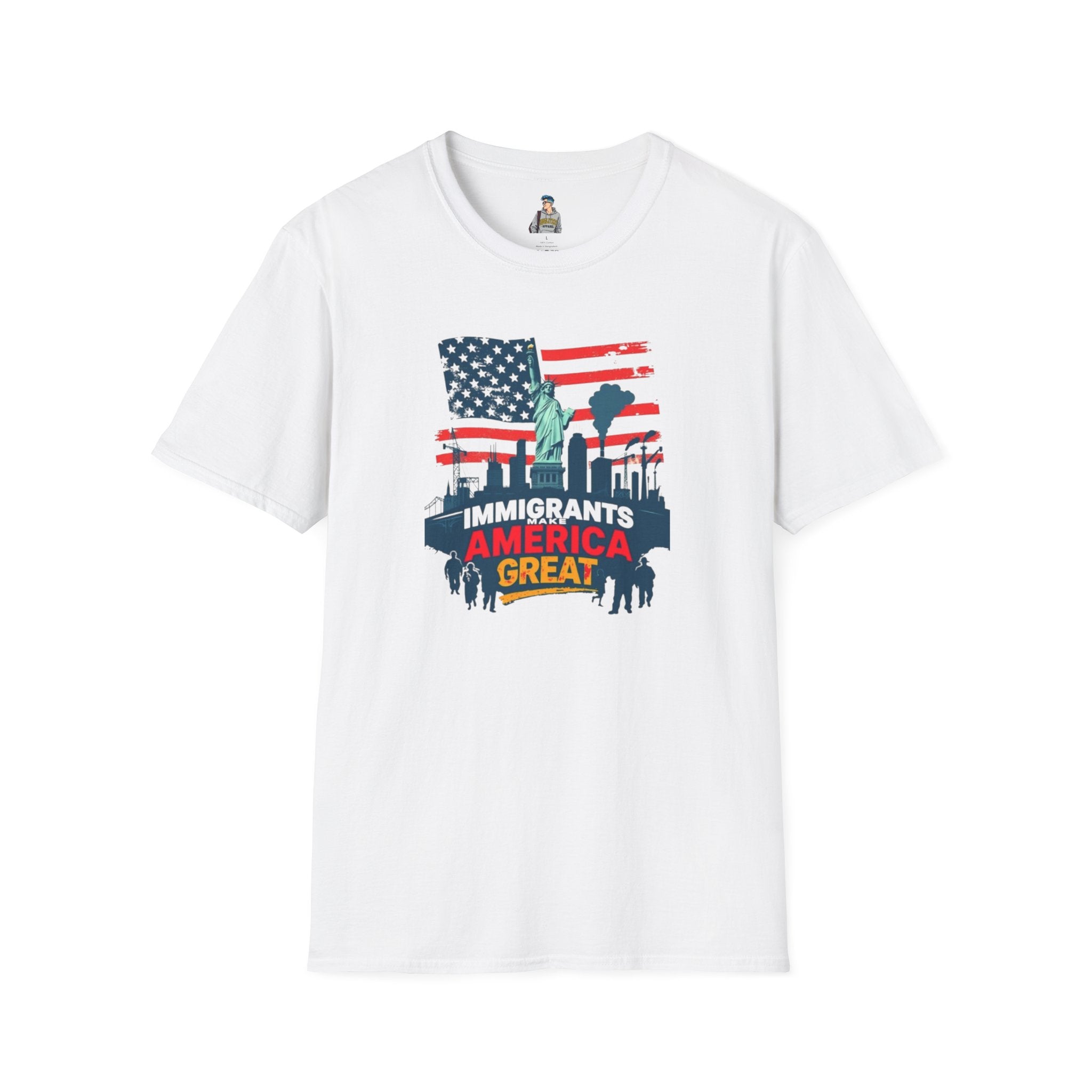 Unisex Softstyle T-Shirt - "Immigrants Make America Great" - Celebrate Diversity & Freedom