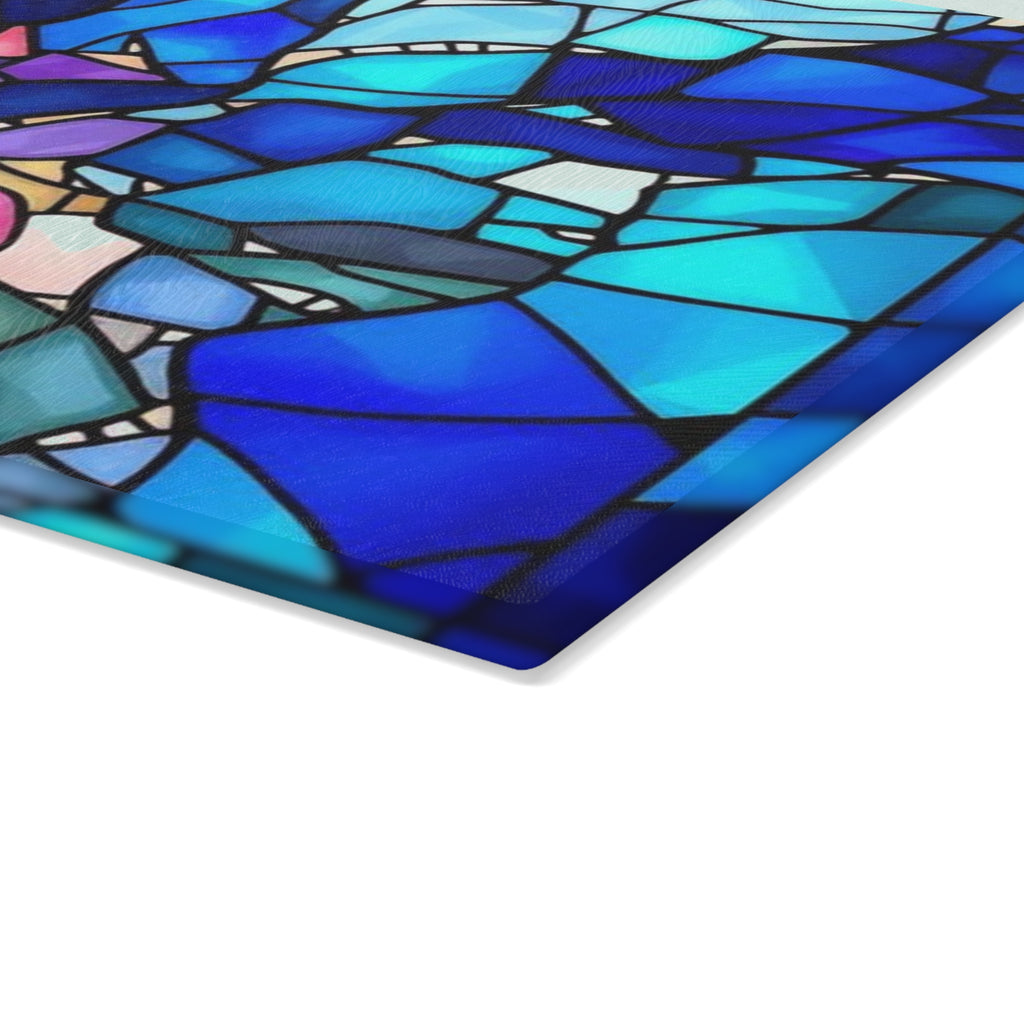 Vibrant Stained Glass Cutting Board - Colorful Kitchen Decor & Gift