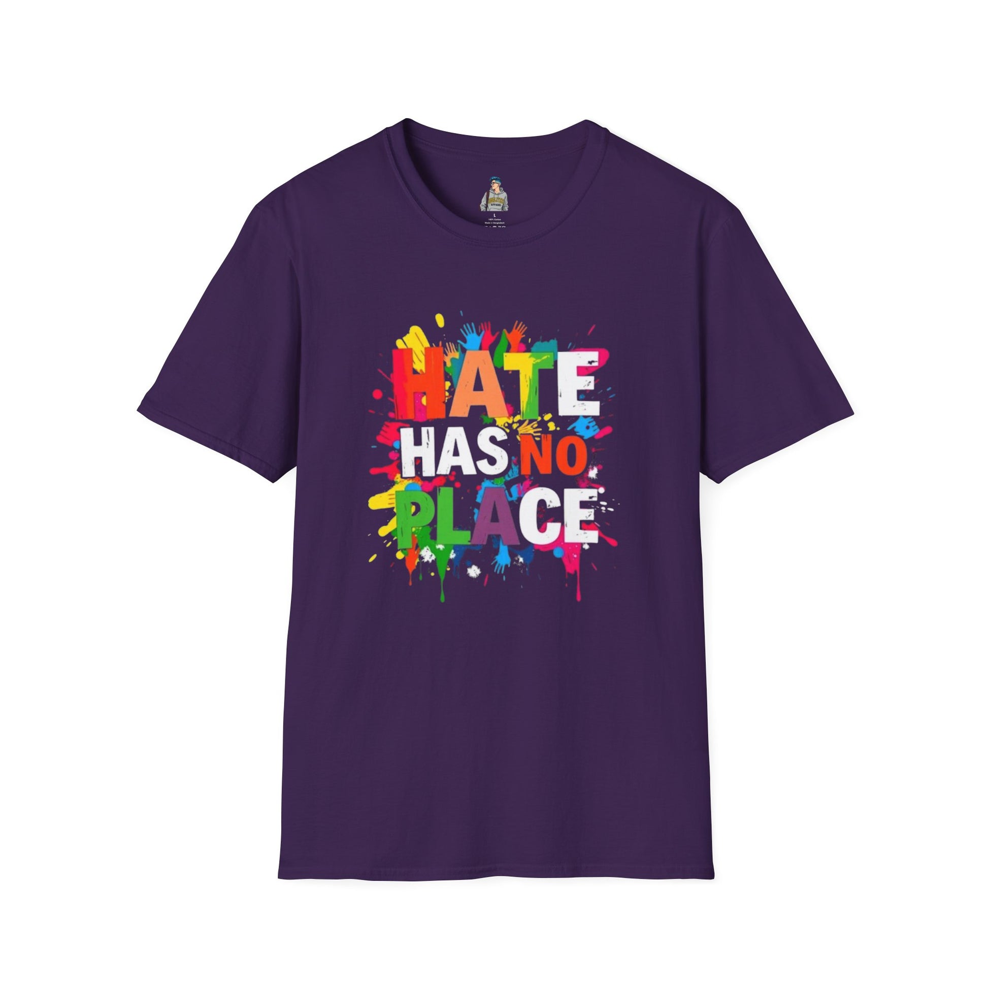 Unisex Softstyle T-Shirt - Hate Has No Place Colorful Graphic Tee