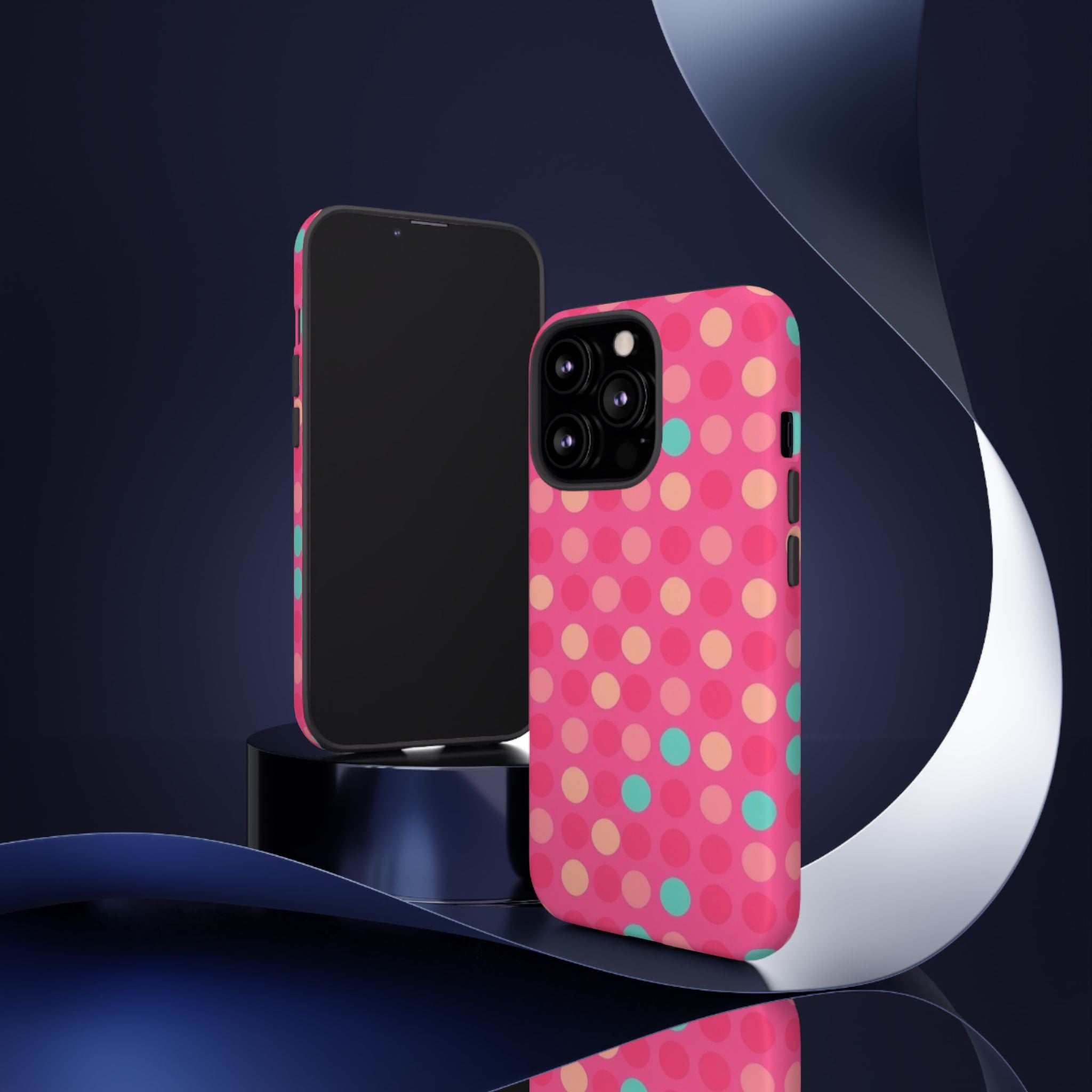 Android OR iPhone Protective Cases - Retro Polka Dots Pattern Tough Case
