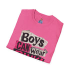 Boys Can Wear Pink T-Shirt — Bold Retro Feminist Graphic Tee