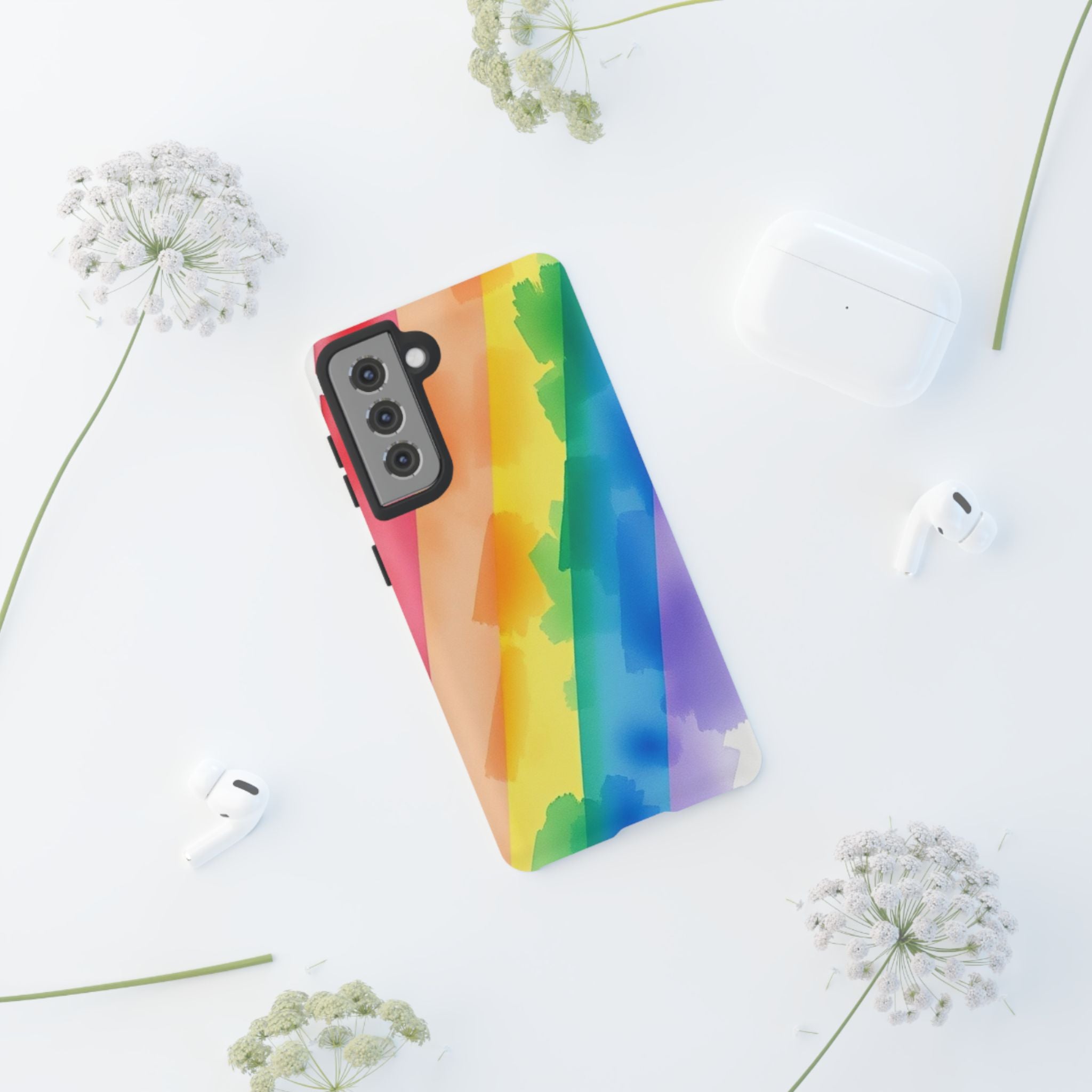 Rainbow Watercolor Art Tough Cases For Android & iPhone