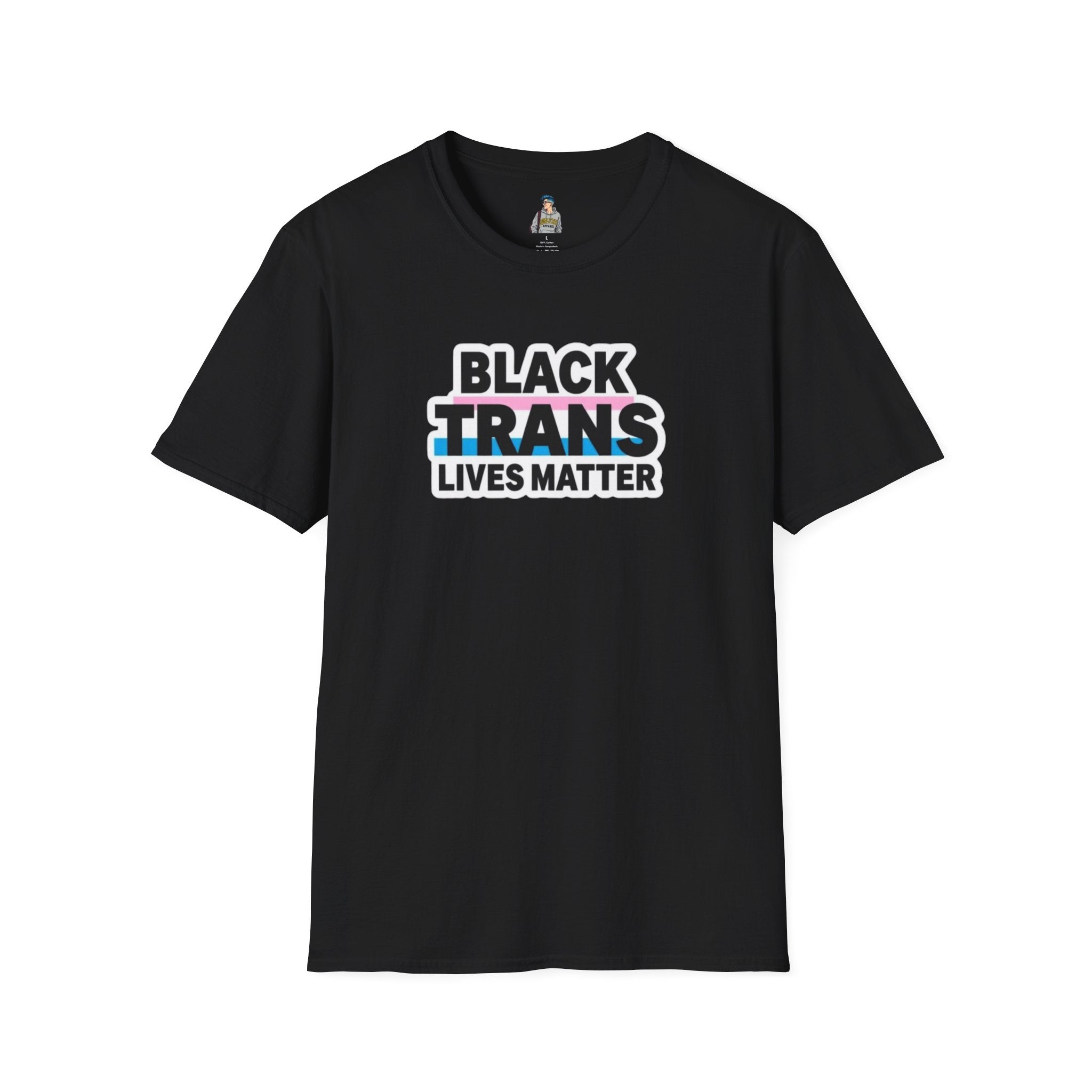 Unisex Softstyle T-Shirt - Black Trans Lives Matter Statement Tee