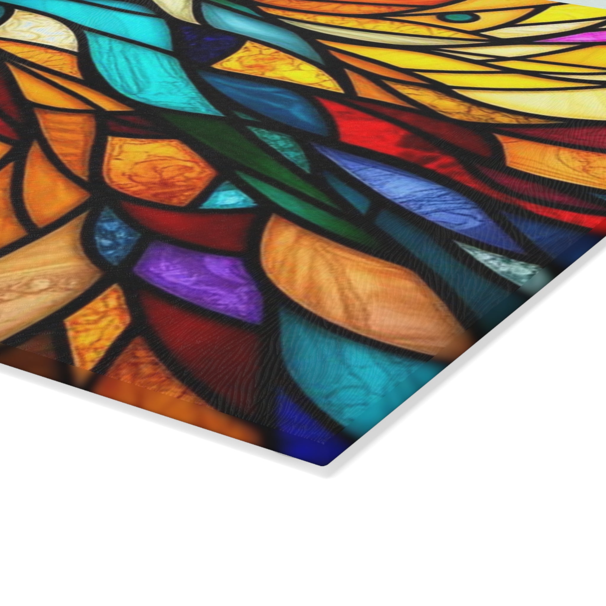 Vibrant Stained Glass Cutting Board - Artistic Kitchen Decor