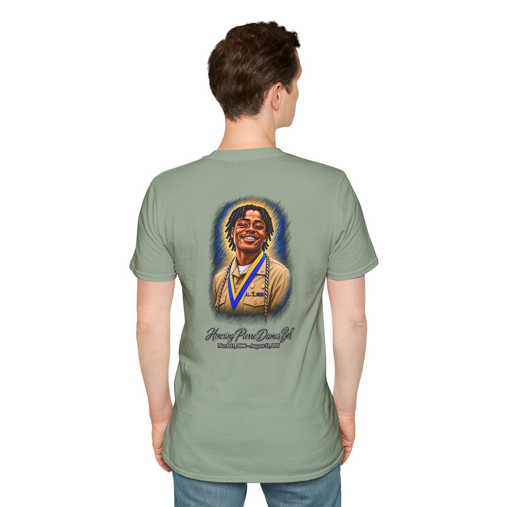 Portrait Front and Back - In Memory of Pierre Damas Bel T-Shirt