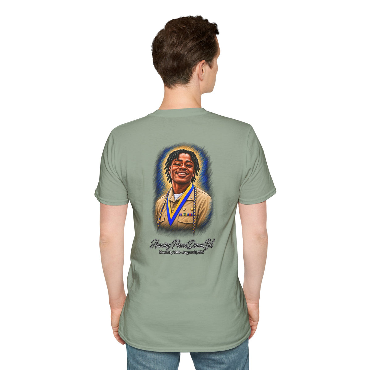 Portrait Front and Back - In Memory of Pierre Damas Bel T-Shirt