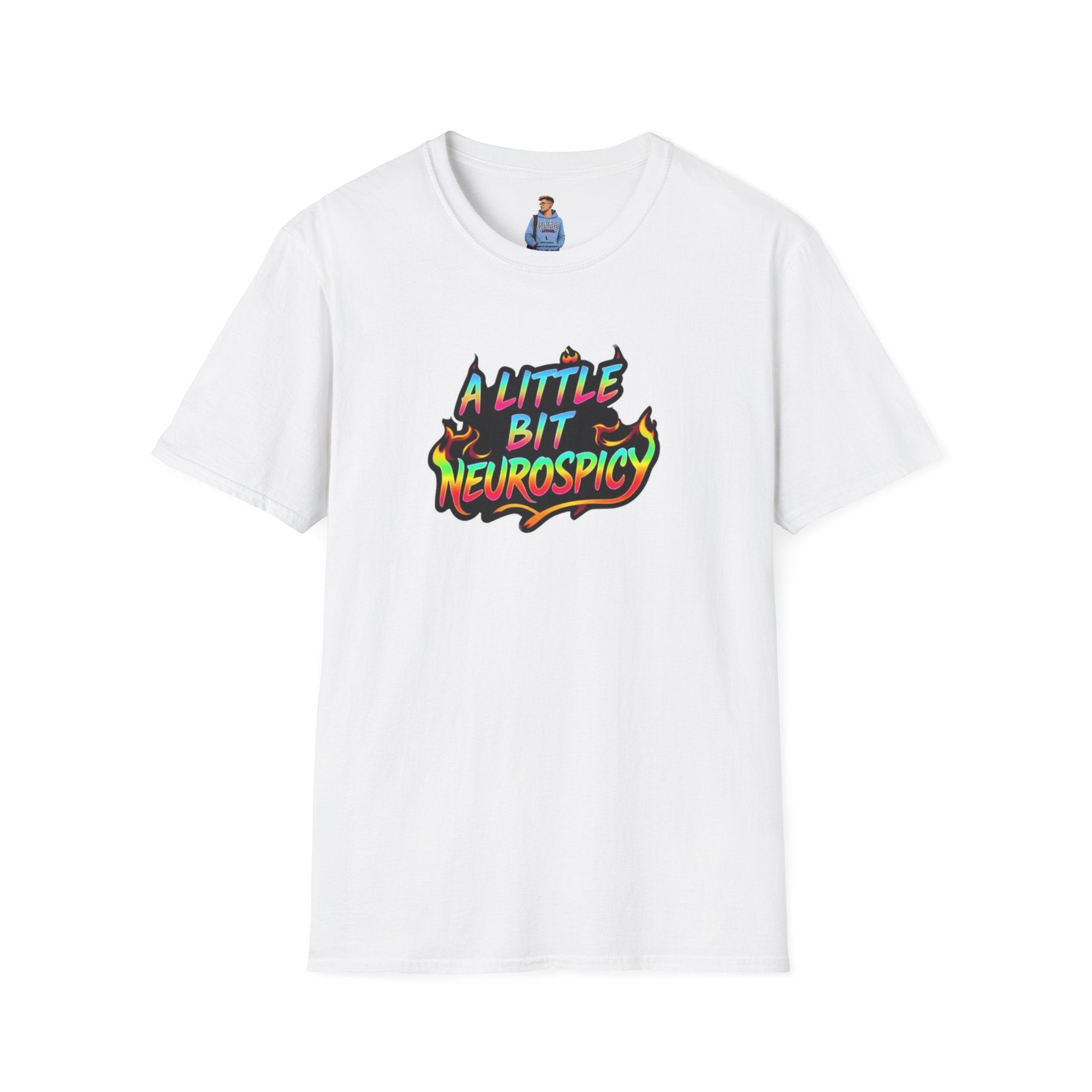A Little Bit Neurospicy Unisex Softstyle T-Shirt - Fun & Quirky Graphic Tee for Neurodivergent Awareness