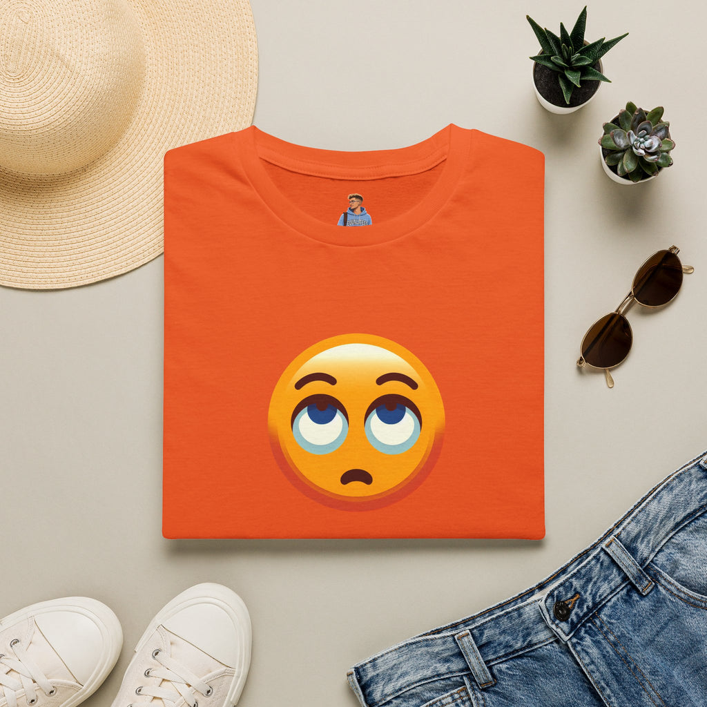 Unisex Softstyle T-Shirt with Eye Roll Emoji | Casual Graphic Tee for Everyday Humor