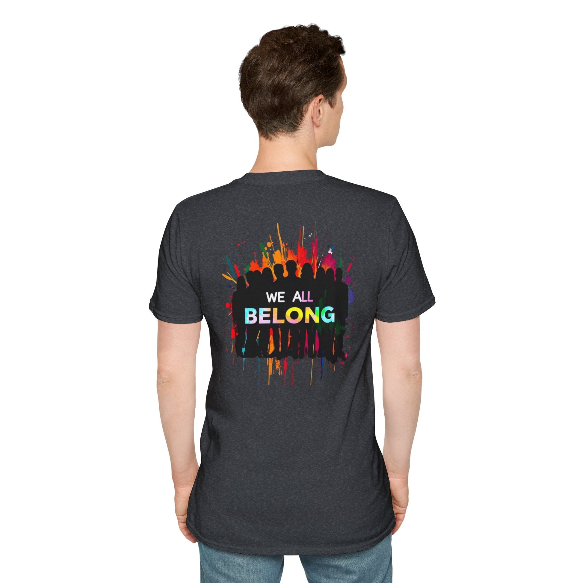 Unisex Softstyle T-Shirt: "Conversion Therapy is Torture" & "We All Belong" - LGBTQ+ Empowerment Tee