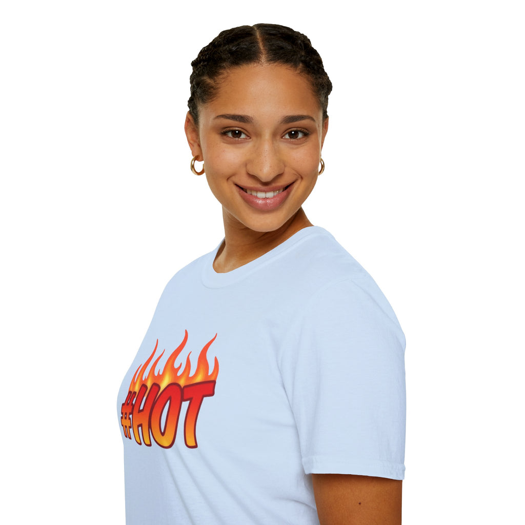 #HOT T-Shirt – Trendy Hashtag Fire Design