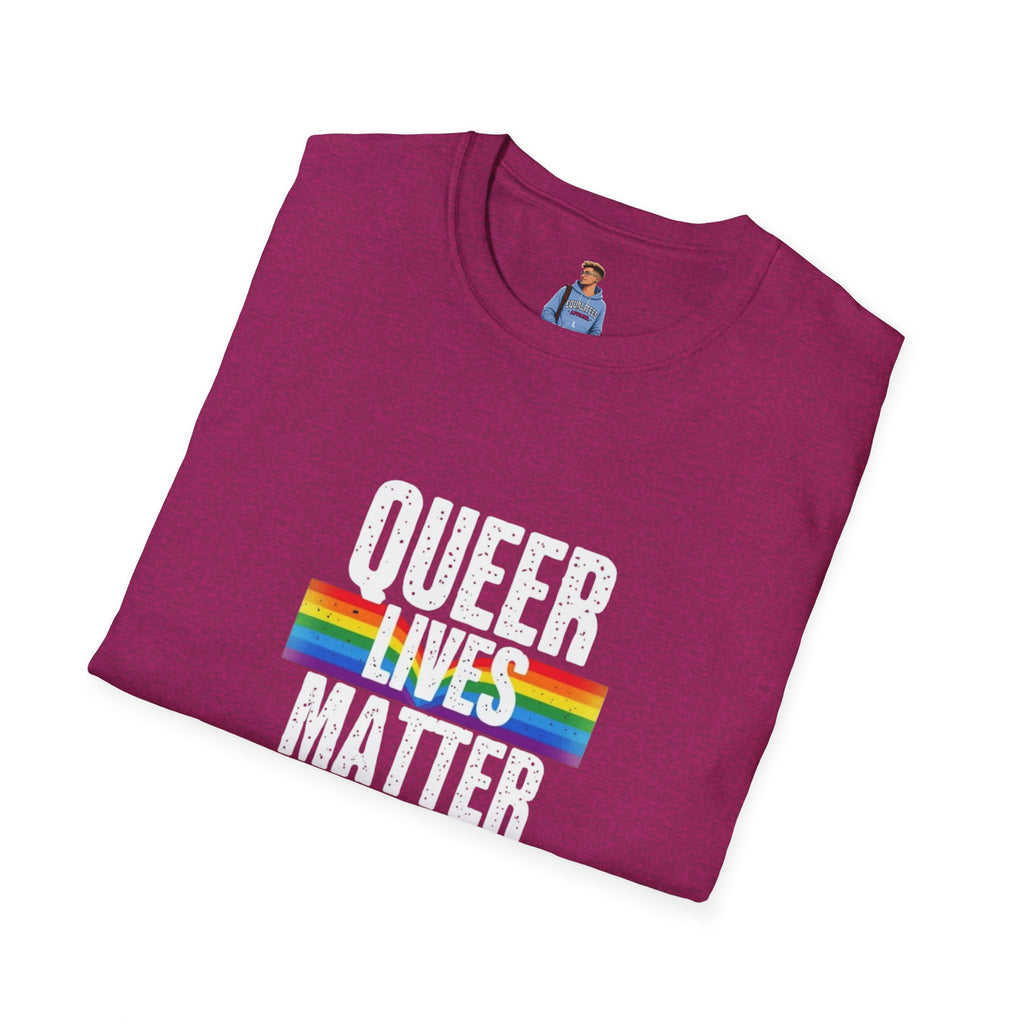 Queer Lives Matter Unisex Softstyle T-Shirt - Support LGBTQ+ Rights