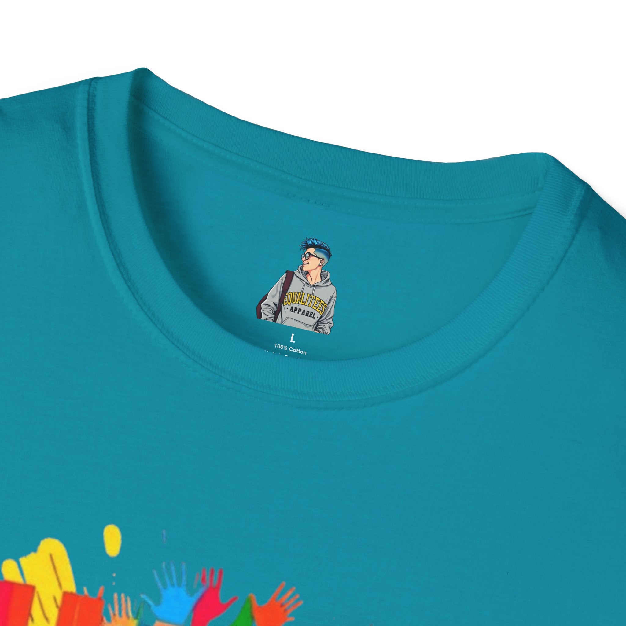 Unisex Softstyle T-Shirt - Hate Has No Place Colorful Graphic Tee