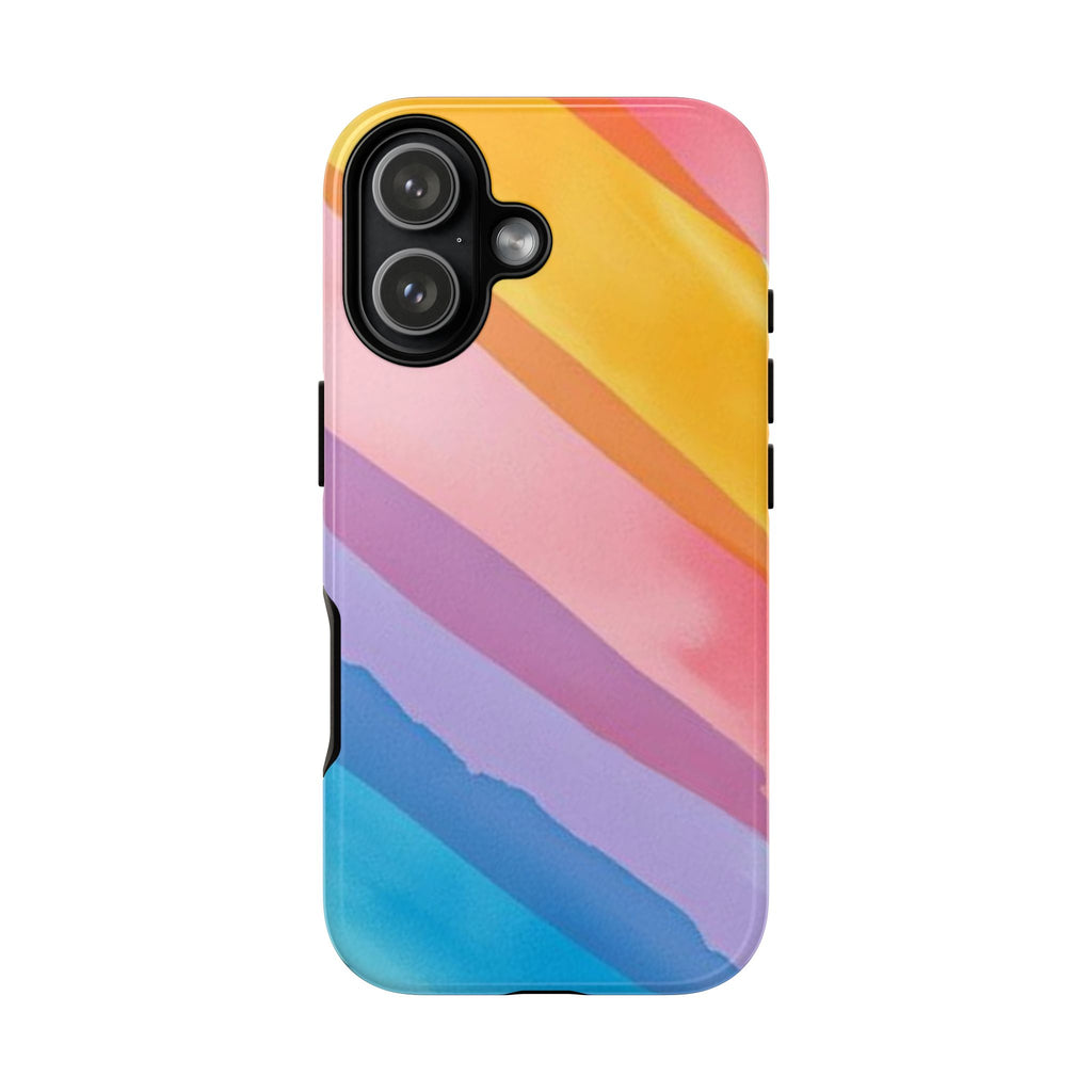 Colorful Diagonal Watercolor Tough Phone Case for iPhone