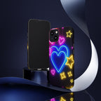 Android OR iPhone Compatible Cases - Neon Love Design - Unique Tough Cases